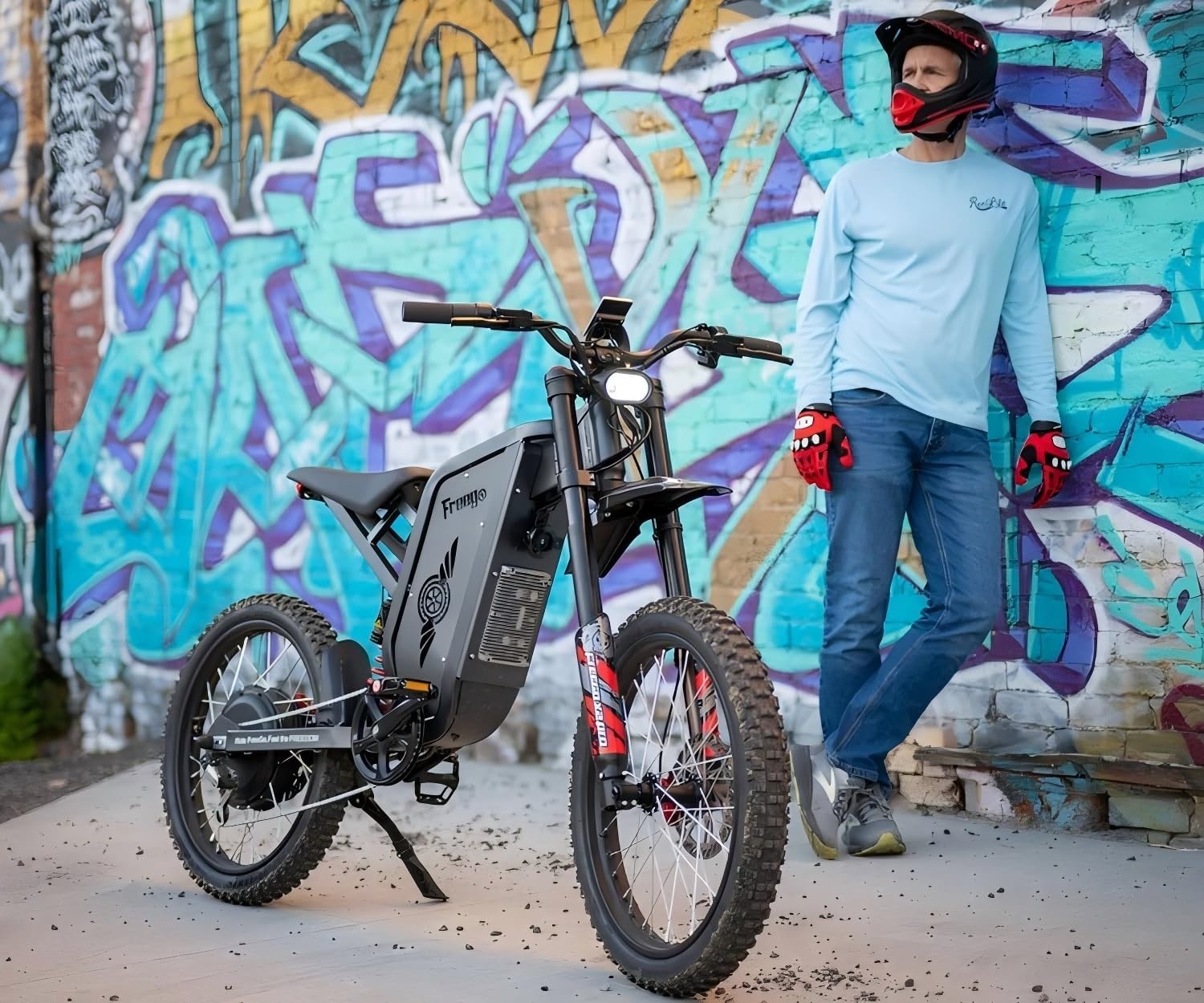 Freego Electric Motorcycle for Adults, X2Pro Electric Dirt Bike 6000W(Peak) Motor 60V/30Ah Battery,50MPH Off Road Electric Bicycle,19x2 Tire Full Suspension/Four-Piston Hydraulic Brake