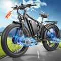 9000W Dual Motor Ebike,24' Fat Tire Electric Bike for Adults, 45MPH Fast 52V 34Ah Long Range, Dual Hydraulic Brakes Full Suspension, Snow/Mountain/Off-Road/Commute E-Bike
