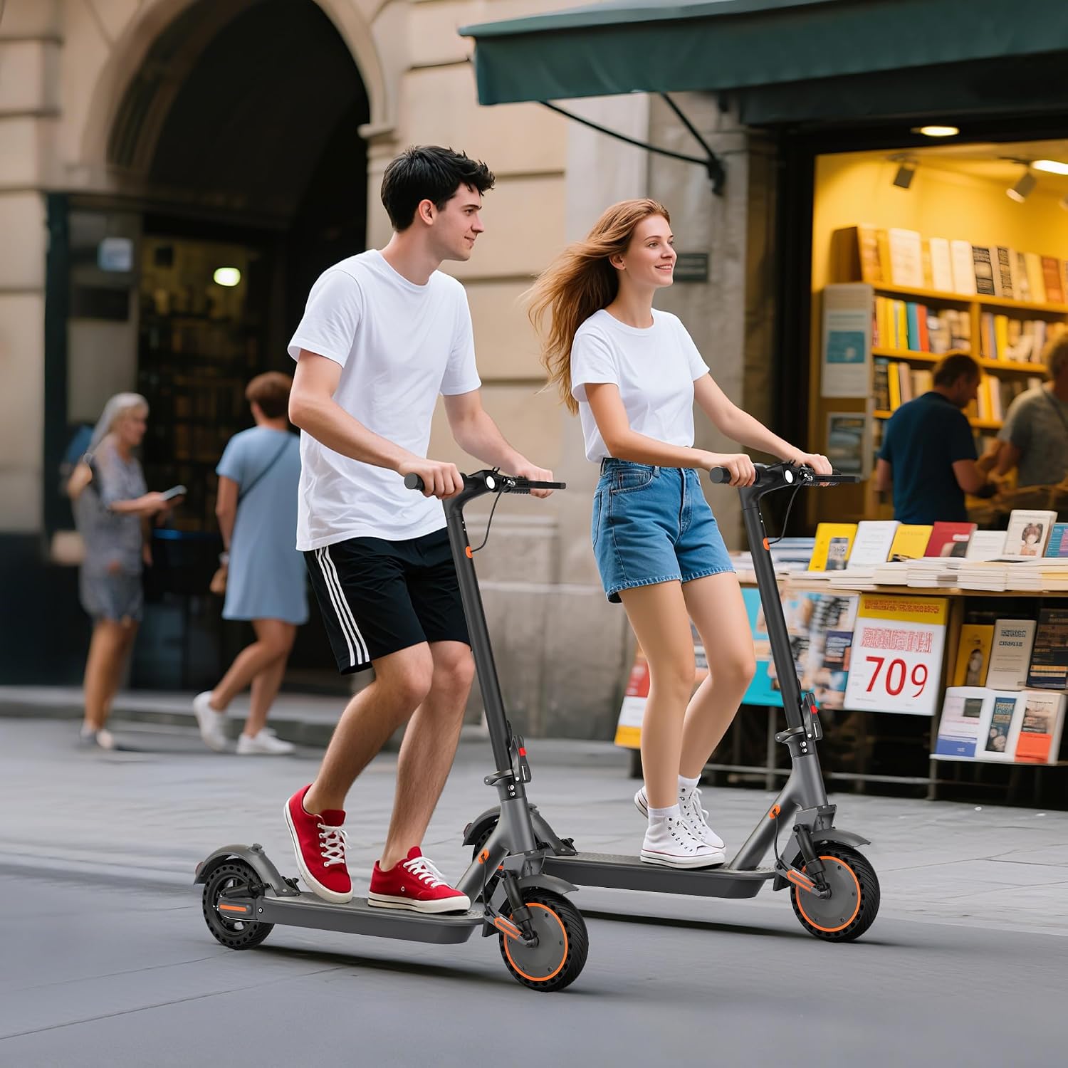 MAXSHOT Electric Scooter for Adults, 8.5/10/14' Tires, 19/22Mph, 350W/500W Motor, 21-28 Miles Range, Folding E-Scooter with Dual Suspension,APP Contro