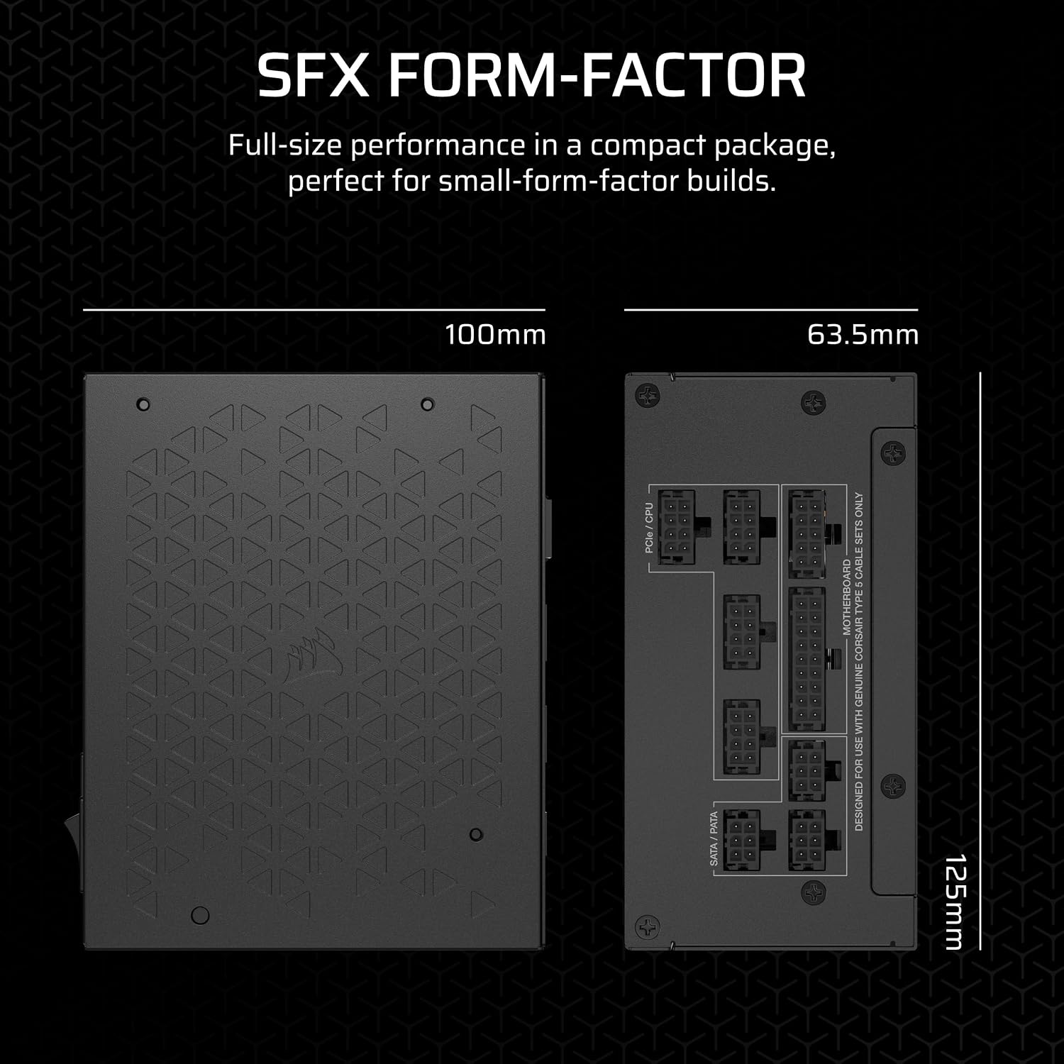 CORSAIR SF750 (2024) Fully Modular SFX Low Noise 80 Plus Platinum Power Supply â€' ATX 3.1 Compliant â€' PCIe 5.1 Ready â€' Small Form Factor â€' Bracket Included â€' Black