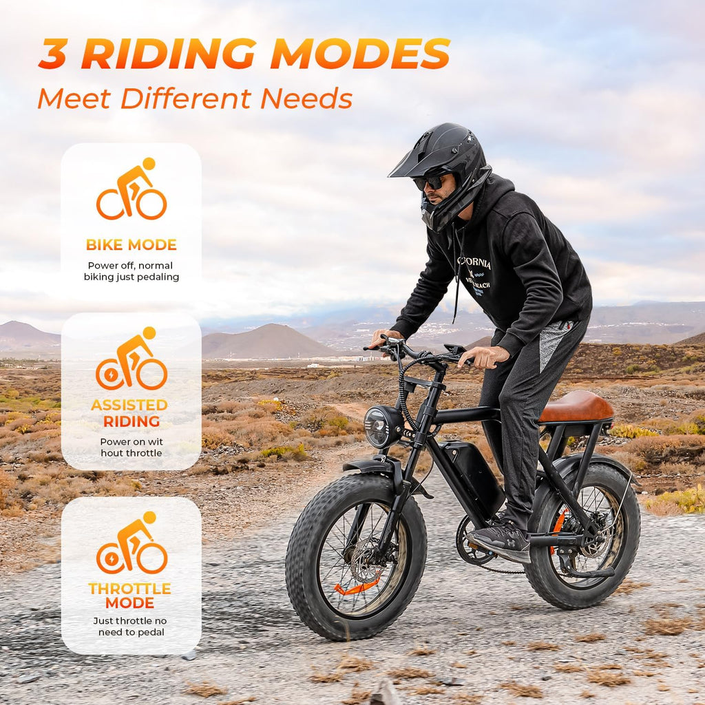 Ebikes for Adults | 1500W | 33MPH | 40/75 Miles | 48V 15.6AH Removable Battery | 7-Speed | 3 Modes | Full Suspension | Dual Disc Brake | 20'' All-Terrain Fat Tires | UL 2849 Certified Electric Bike