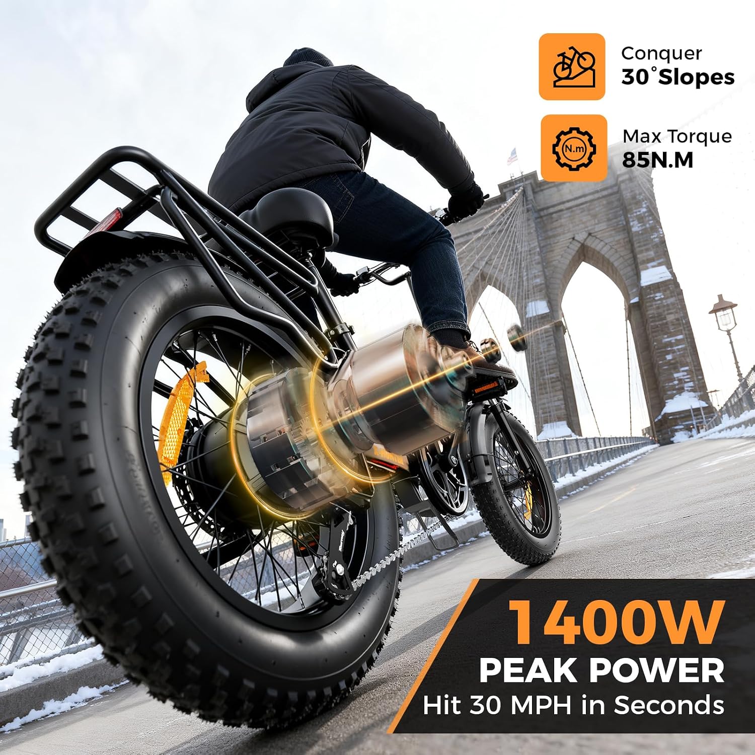 Jasion X Hunter/PRO Electric Bike for Adults,1800W/1400W Peak 20''Fat Tire Foldable Ebike,Folding E Bike Up to 80/70 Miles Range,720/624WH Removable Battery,30 MPH E Bike,Certified by UL2849