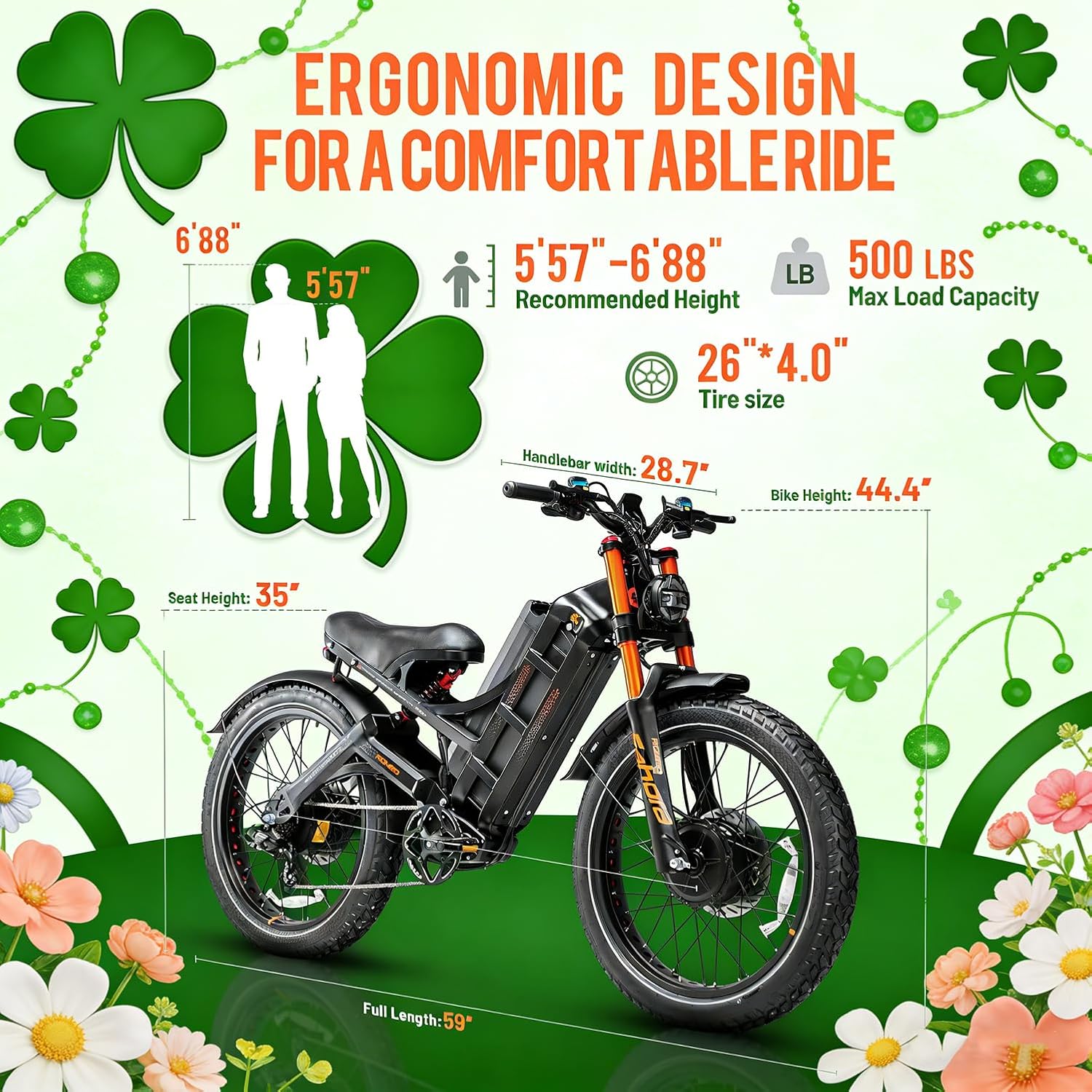 eAhora 2026 Romeo Pro 3 5600W 50Mph High-Torque Ebike, 60V 80Ah 250-Mile Long Range Electric Bike for Adults, Adjustable Air Suspension, 26'' Puncture-Proof Tire, UL 2849 Certified by TÜV