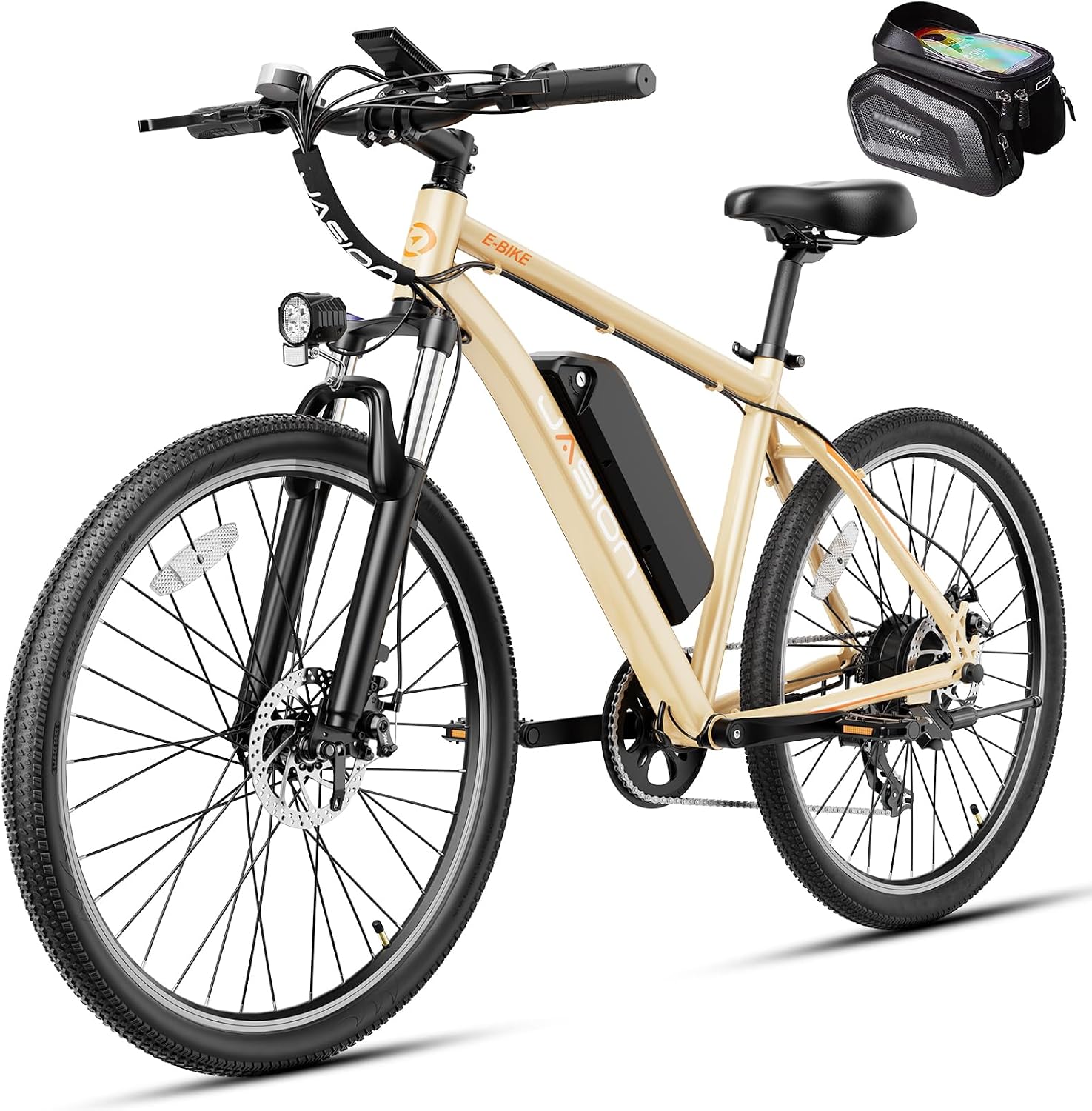 Jasion EB5 Electric Bike for Adults with 1000W Peak Motor,Removable Battery Commuting Electric Mountain Bike,Up to 40Miles,7-Speed and Front Fork Suspension Ebike