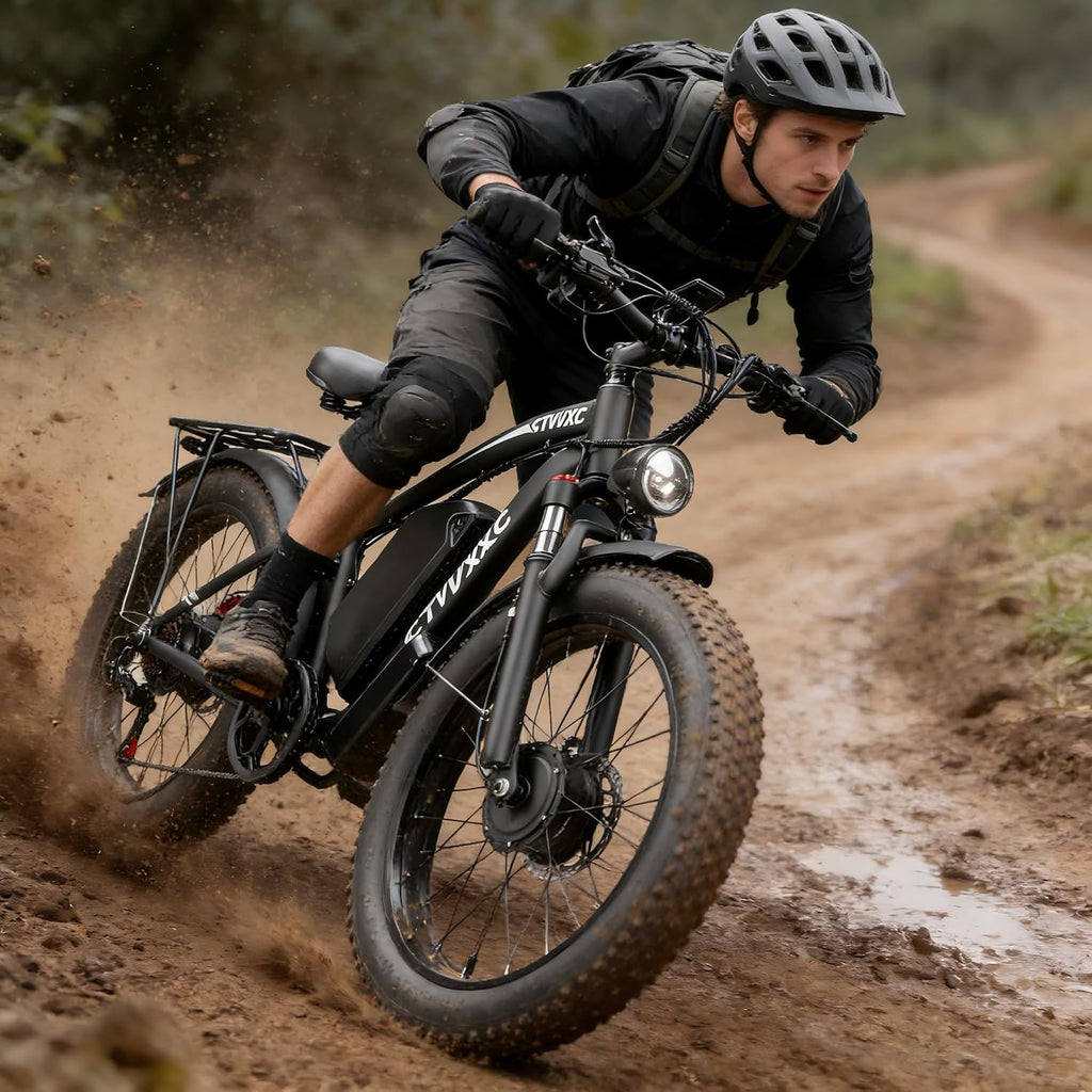 6000W Peak Dual Motor Ebike for Adults - 52V 34Ah Fast Electric Bike for Men Women 45 MPH,Up to 100 Miles,24' Fat Tire Lockable Suspension Electric Bicycle for Snow Off-Road Commuter Mountain E-Bike