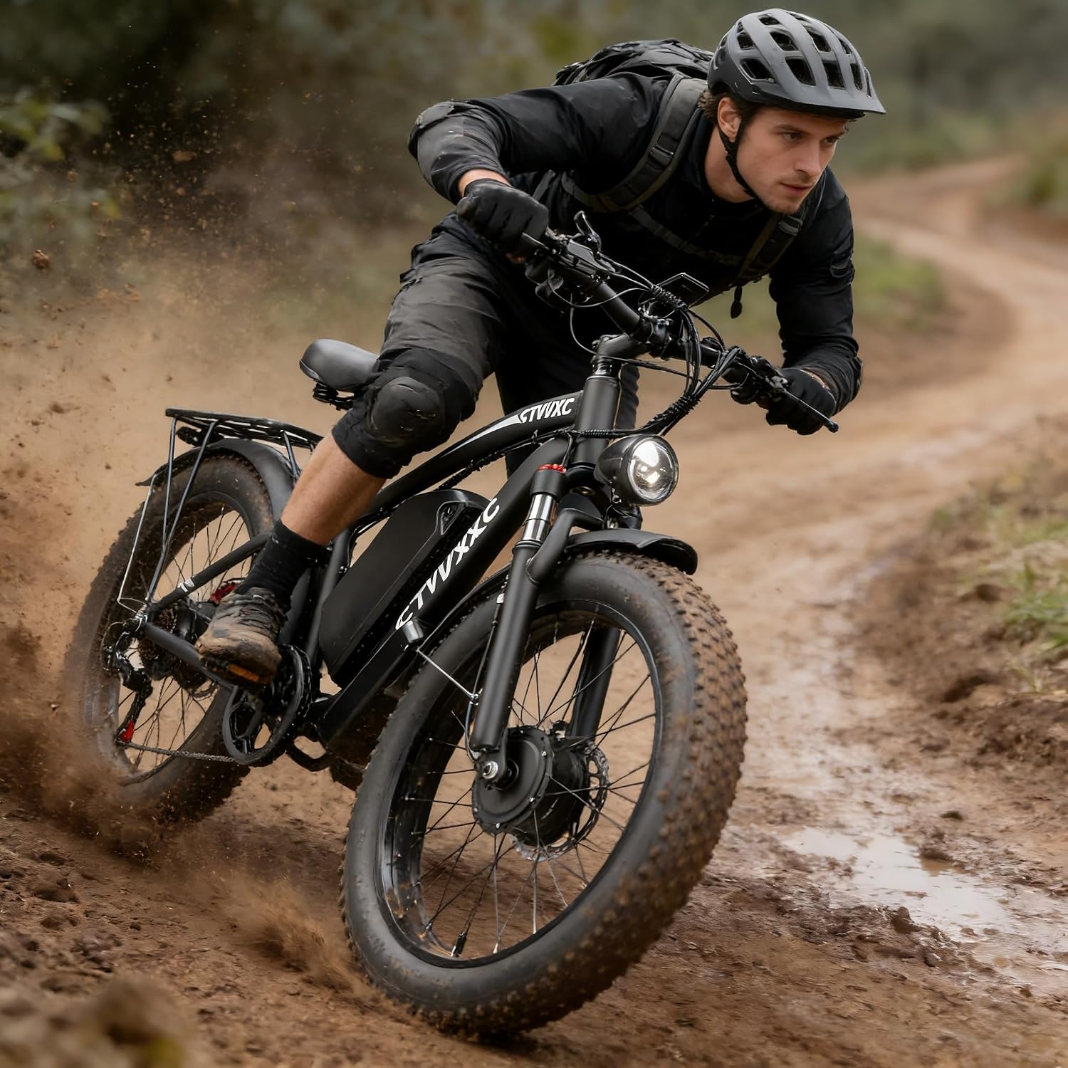 9000W Dual Motor Ebike for Adults Men 45MPH - Fast Electric Bike with 52V 34Ah Battery Up to 100 Miles,Lockable Suspension 24' Fat Tire Electric Bicycle for Off-Road Mountain Snow Commuter