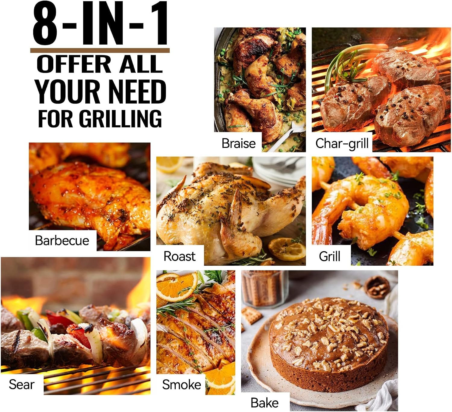 Z GRILLS 8-in-1 Outdoor BBQ Grill with PID 3.0 Controller, Wood Pellet Smoker, Auto Temperature Control, Huge Storage Cabinet Side Shelf with Tool Hooks, 572 sq in Cooking Area for Camping Party