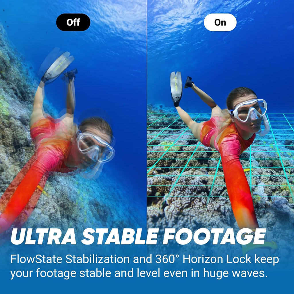 Insta360 X4 Invisible Dive Bundle - 8K Waterproof 360 Action Camera, 4K Wide-Angle Video, Invisible Selfie Stick, Removable Lens Guards, 135 Min Battery Life, AI Editing, Stabilization