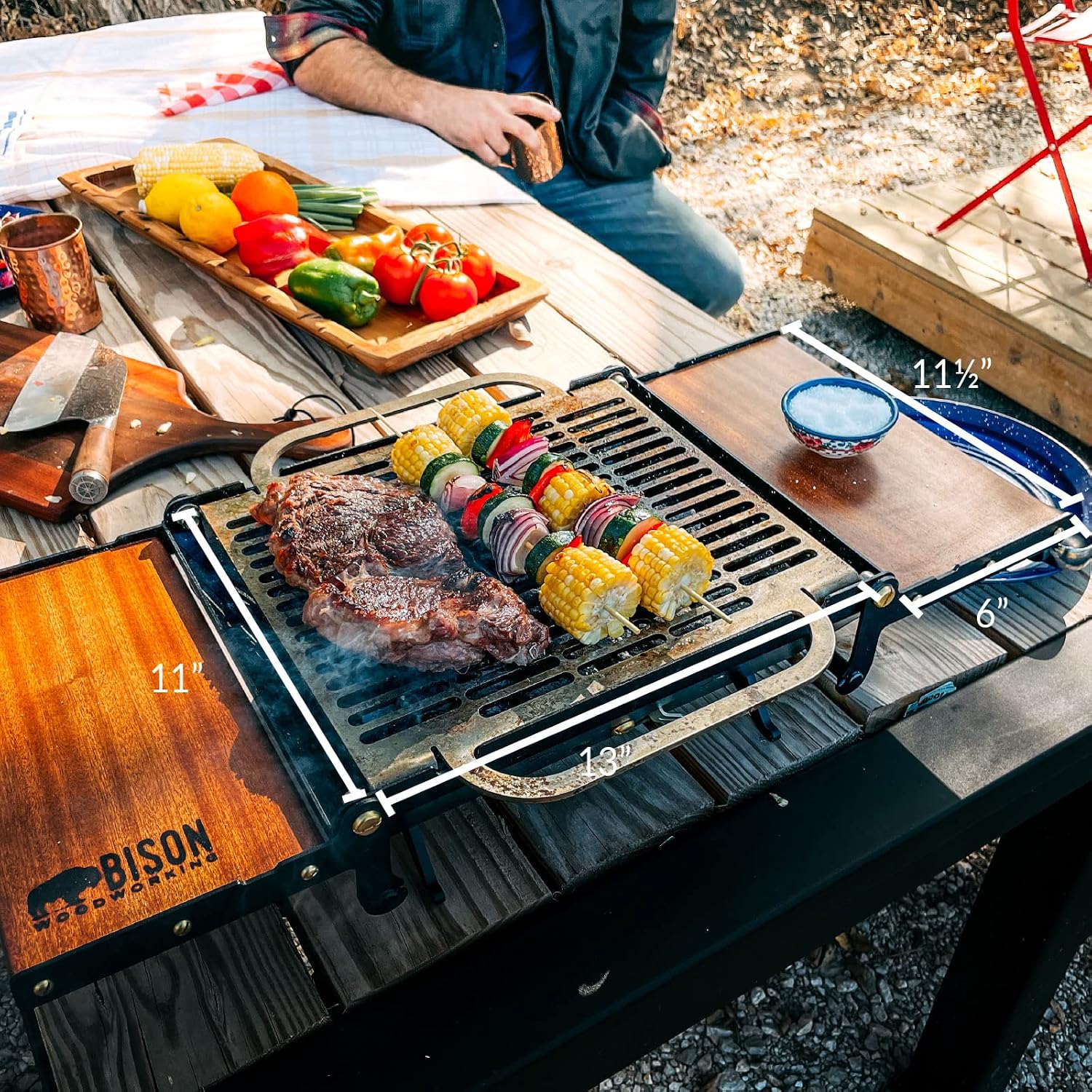 Happy Hibachi Charcoal Grill by Bison Woodworking Humboldt KS