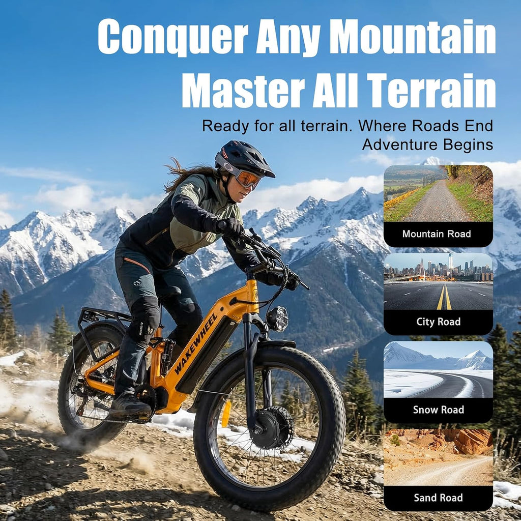 Peak 8000w Electric Bike for Adults, 60V Battery Ebike, Fat Tire & Long Range Electric Bicycles, 210Nm Mountain Bike Full Suspension, Hydraulic Brake Electric Bicycle