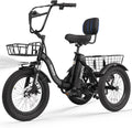 ESKUTE E Trike Electric Bike, Peak 1200W Brushless Motor Folding Trike 18X3.0 Fat Tire Ebike, 624Wh Removable Battery, Step-Thru 3 Wheel Electric Bicycle, Up to 55 Miles, 18MPH+ Tricycle for Adults