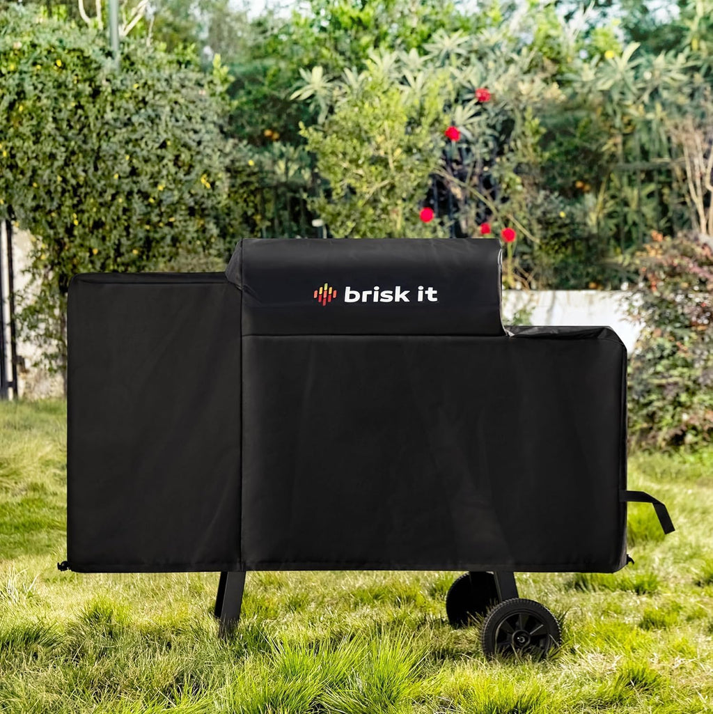 Brisk It Zelos-450 WiFi A.I. Electric Wood Pellet Smoker Grill - Smart Grill With Waterproof Cover– 450 sq.in Cooking Area,7-in-1 Outdoor Grill & Smoker, PID Controller (Up to 500°F), Meat Probe