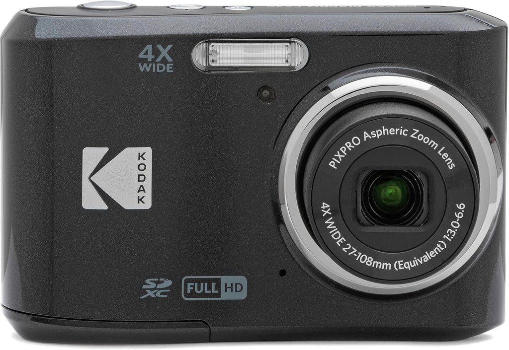 Kodak PIXPRO FZ45 16MP Digital Camera 4X Optical Zoom 27mm Wide Angle 1080P Full HD Video 2.7' LCD Camera (Black) + 64GB Card and Reader + Case + Memory Wallet + Tripod + Cleaning Bundle