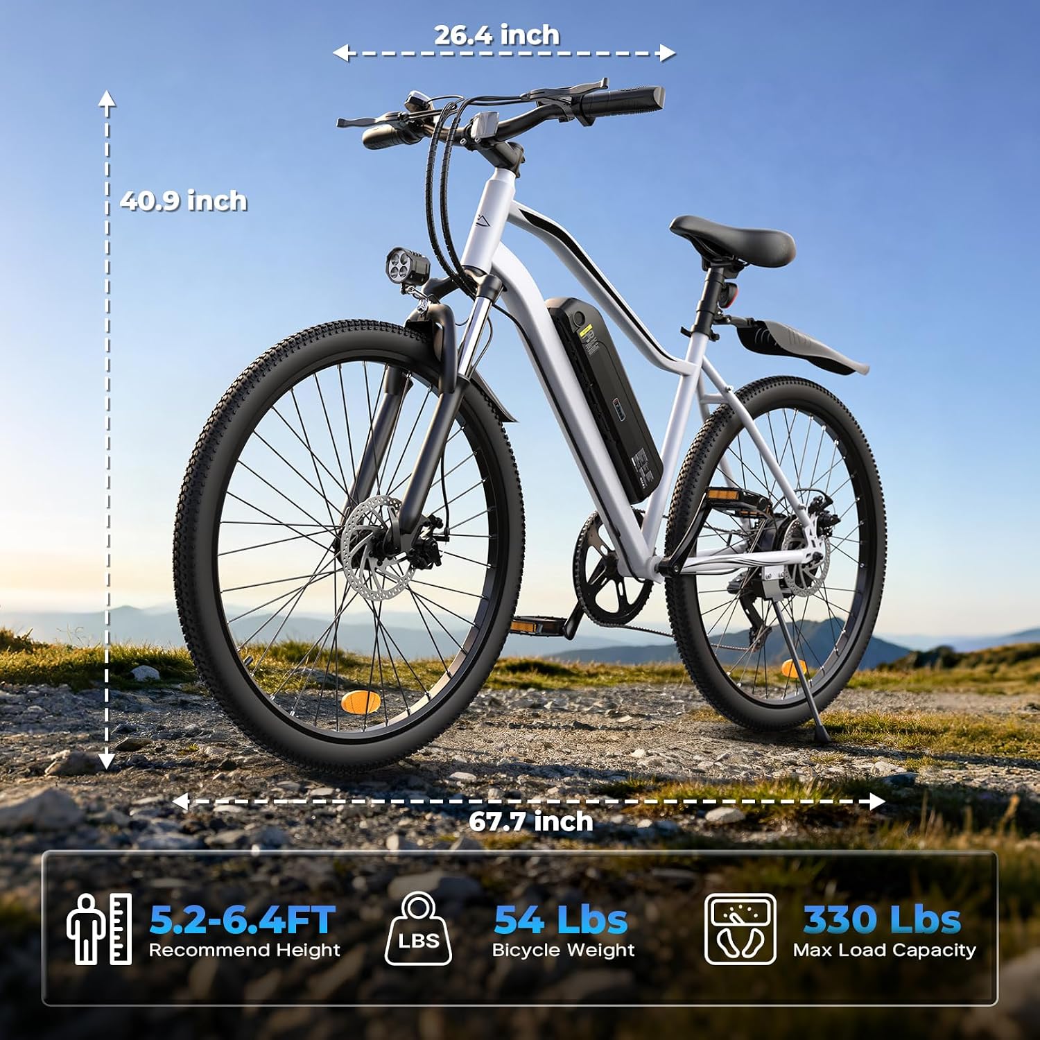 Electric Bike - 750W/1000W/1500W Motor Electric Bicycle, 20MPH, 55/70/80 Miles, Removable Battery, Shock Absorber, 5 Speed E Bike, 26' Tire Commuter Electric Bicycle for Adults