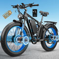 8000W Peak Dual Motor Ebike,58V Max 34Ah Adults Electric Bike,Up to105 Miles Range 47MPH Top Speed Fast Ebike,Full Suspension 24Inches Fat Tires Mountain E Bicycle for Sand Snow Beach&Off-Road