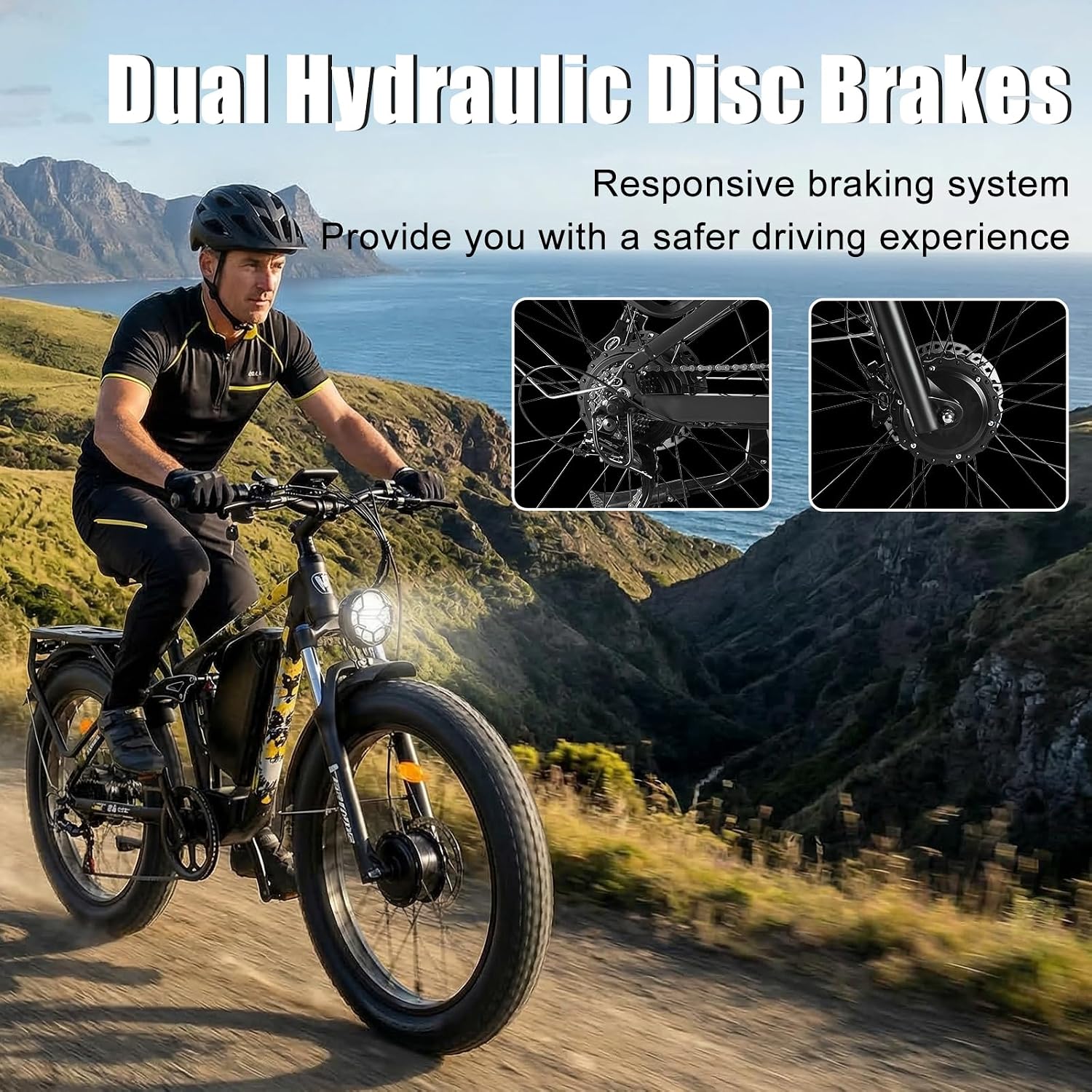 Peak 8000w Electric Bike for Adults, 60V Battery Ebike, Fat Tire & Long Range Electric Bicycles, 210Nm Mountain Bike Full Suspension, Hydraulic Brake Electric Bicycle