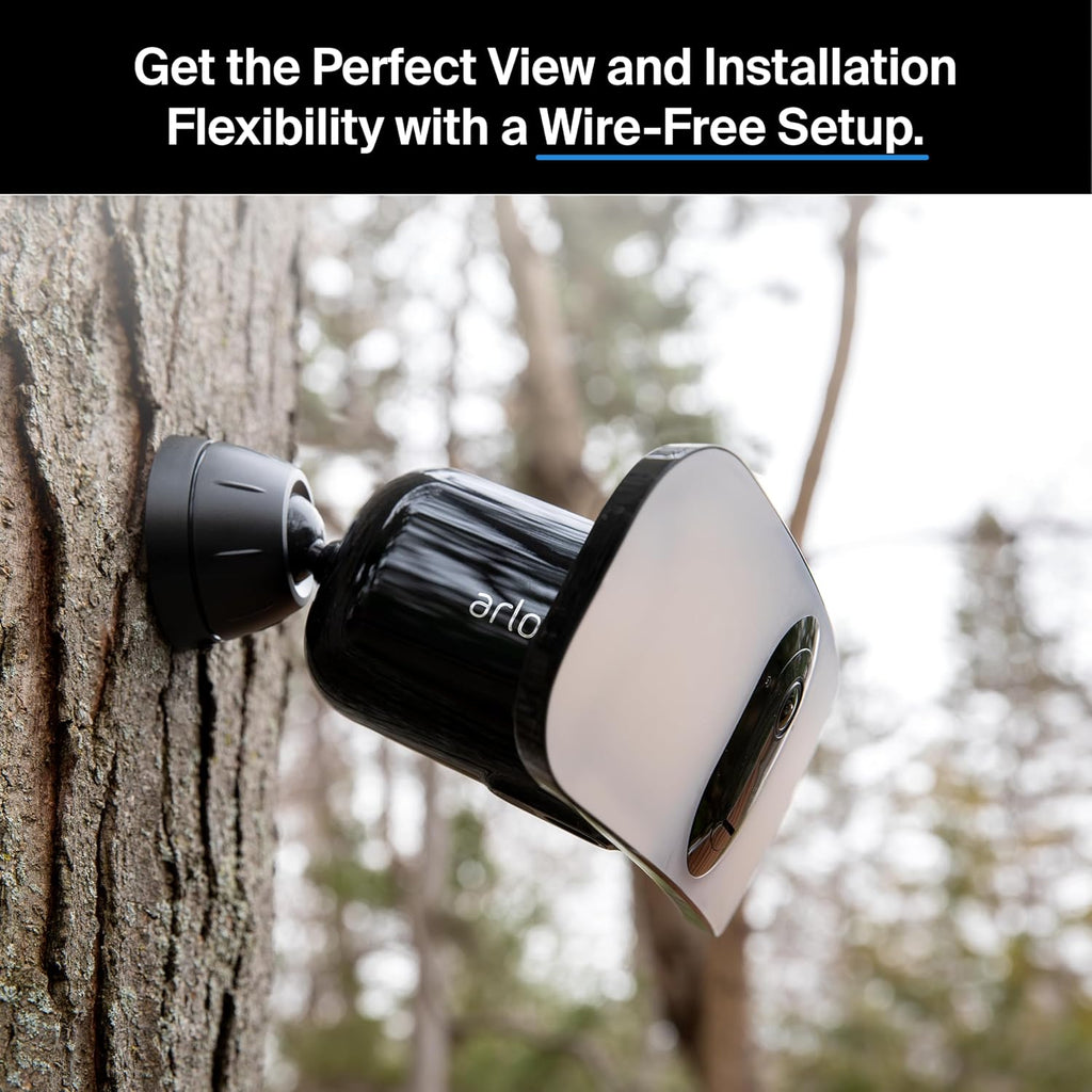 Floodlight Security Camera Wireless Outdoor 2K No Wiring - Arlo Pro 3, Rechargeable Battery, WiFi, Up to 3000 Lumens LED, Person & Vehicle Recognition, Package Detection, Color Night Vision, Black