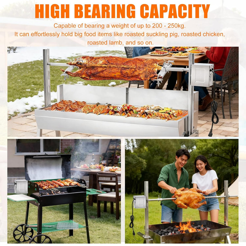 High Torque Rotisserie Motor 45W - BBQ Rotisserie Motor for Grill, Heavy Duty Universal Replacement Spit for Pig/Goat/Chicken rotisserie, Outdoor BBQ, Camping & Gatherings