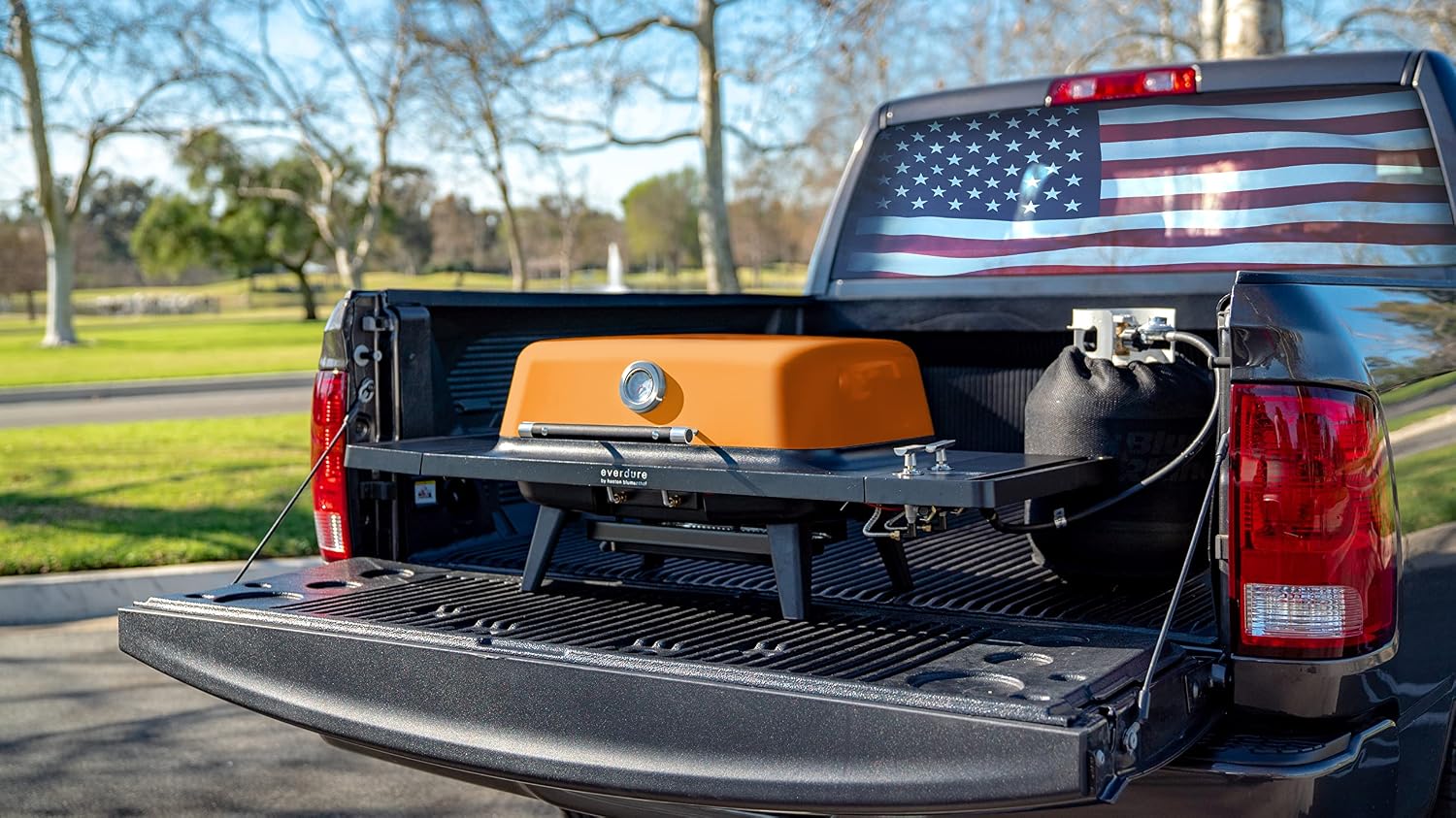 Everdure FORCE 2 Burner Gas Grill, Liquid Propane Portable BBQ Grill with Die-Cast Aluminum Body and Fast-Ignition Technology, 388 Square Inches of Grilling Surface, Adjustable Height, Matte Black
