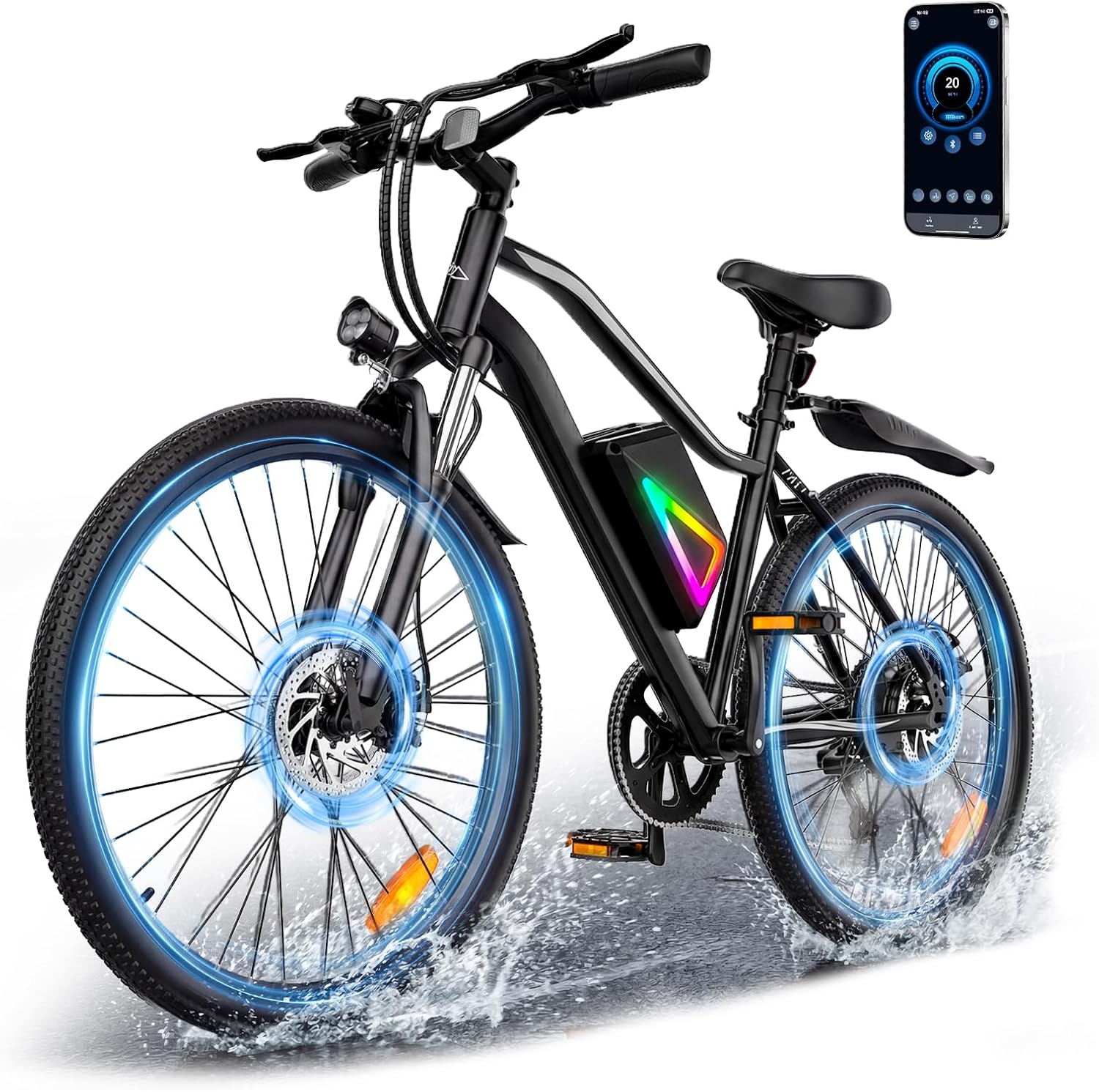 Electric Bike - 750W/1000W/1500W Motor Electric Bicycle, 20MPH, 55/70/80 Miles, Removable Battery, Shock Absorber, 5 Speed E Bike, 26' Tire Commuter Electric Bicycle for Adults