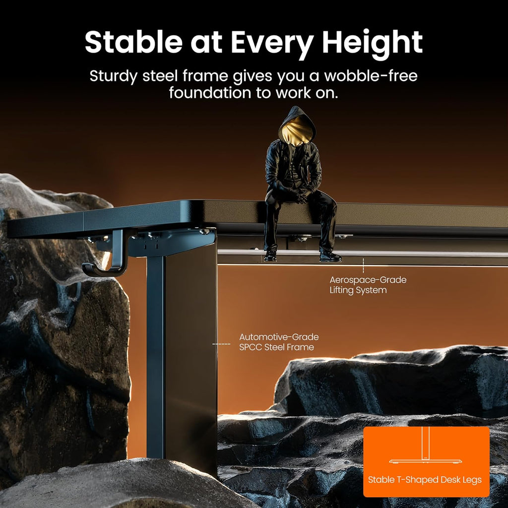 ErGear Height Adjustable Electric Standing Desk, 63 x 28 Inches Sit Stand up Desk, Memory Computer Home Office Desk, Black