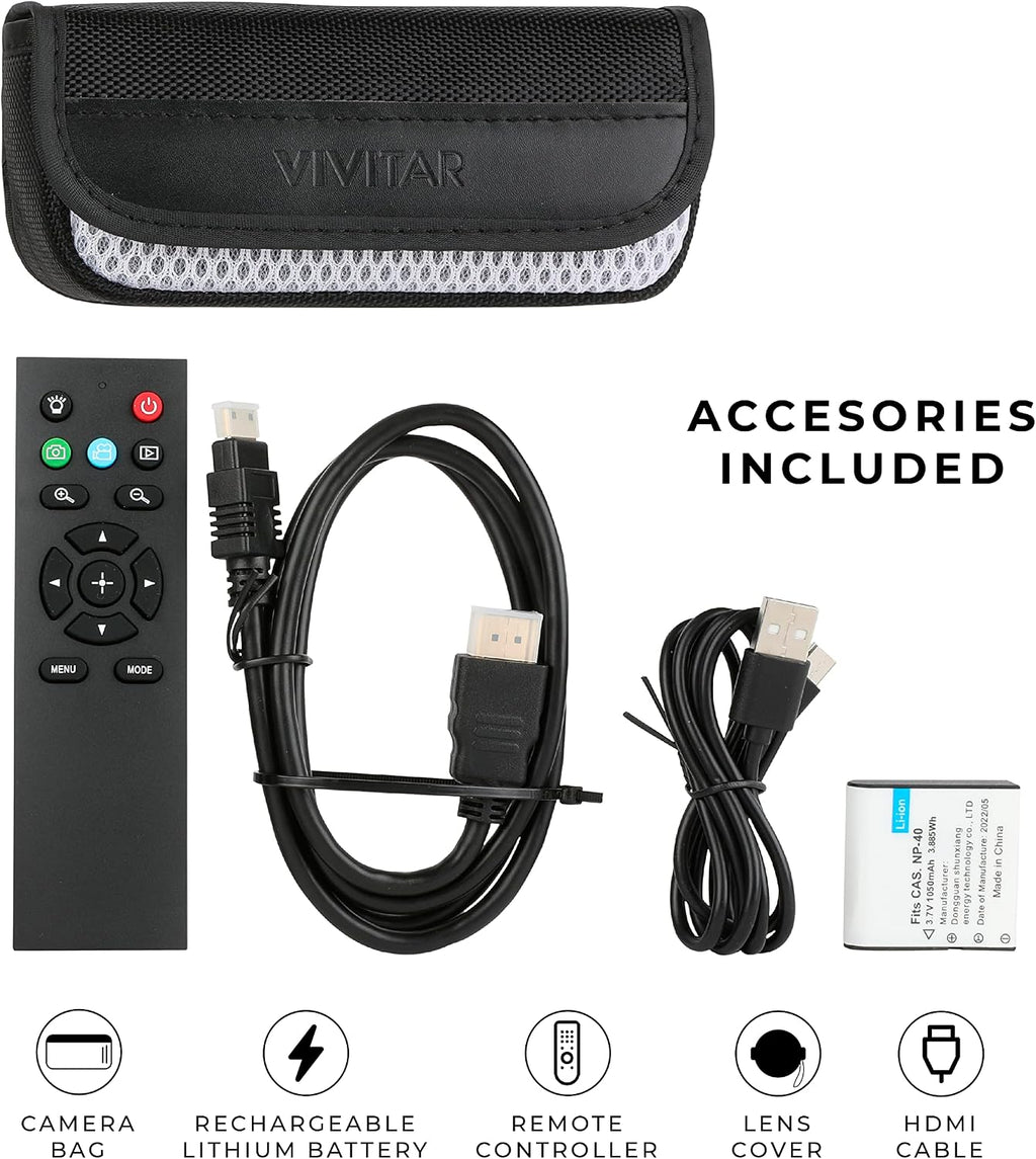 Vivitar 4K Video Camera, Wi-Fi Ultra HD Camcorder with 18x Digital Zoom, 3' IPS Touchscreen Video Recorder with Night Vision, Vlogging Camera with 3.5mm Microphone Jack, Rechargeable, SD Card Slot