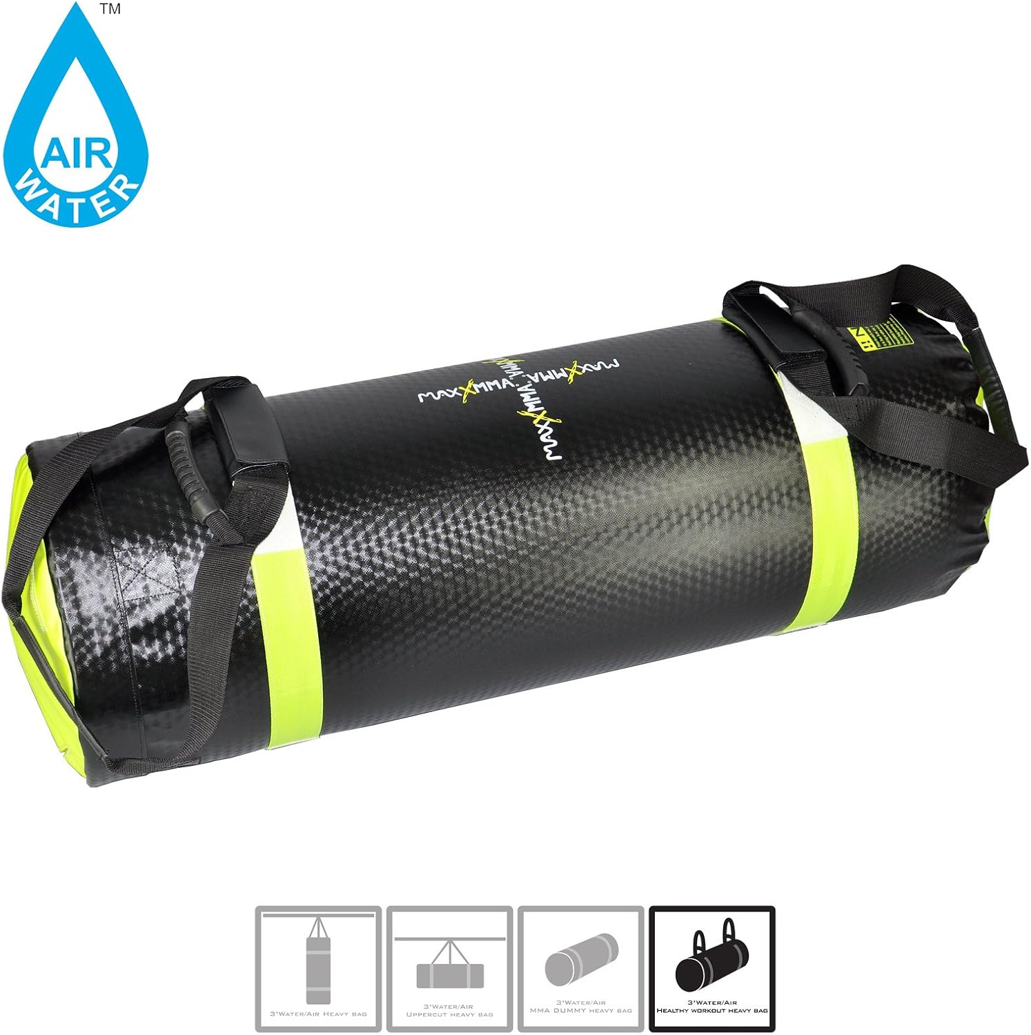 MaxxMMA 3 ft 4-in-1 Water/Air Heavy Bag | Training & Fitness, Uppercut Workout, MMA Grappling, Punching Bag