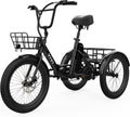 Vivi T01 20' x2.6 Fat Tire Electric Tricycle for Adults, 750W Peak 20'' Folding 3 Wheels Electric Bike, 95% Pre-Assembled, Speed Differential, 15.5MPH Eletric Trike with Bracket
