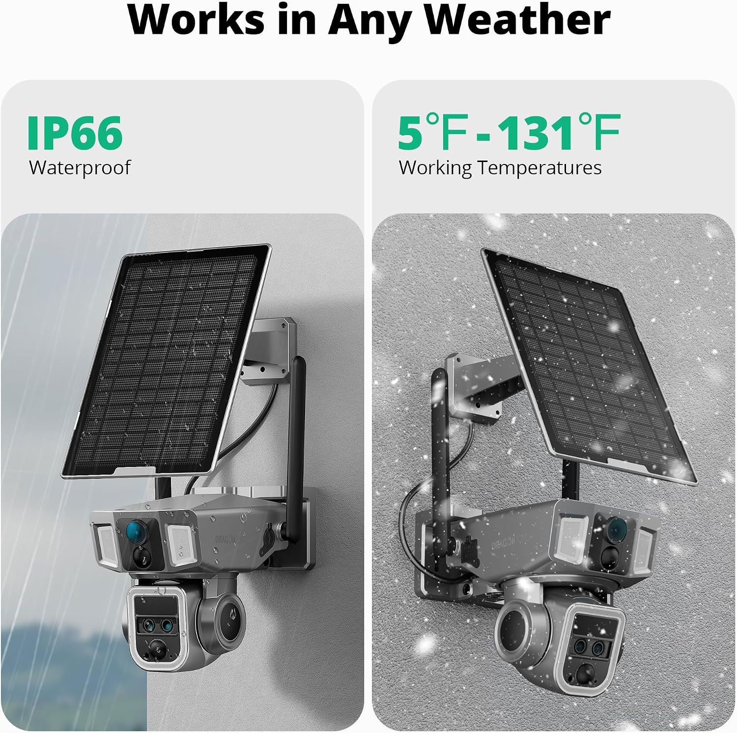 Dragon Touch 4G LTE Cellular Security Camera Outdoor, 4K Wireless Solar Bullet-PTZ Cam, 3 Lens, 10x Optical Zoom, 4G or WiFi 2 Mode, 360° PTZ AI Tracking, SIM Card and 64GB SD Card Included