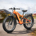 PUCKIPUPPY Boxer Electric Bike for Adults 960W, 48V 20AH Battery Ebike, Full Suspension 26' Fat Tire E Bike, 28MPH 80Miles Range Mountain Electric Bicycle, 7 Speed Hydraulic Disc Brakes