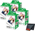 Fujifilm Instax Mini Instant Camera Film (80 Photo Exposure) Bundle with 6AVE Microfiber Cleaning Cloth