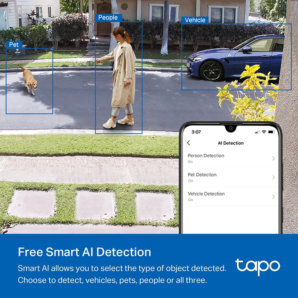 TP-Link Tapo Outdoor Wireless Camera with Solar Panel Bundle: Outdoor Wireless Camera C420S1 + Solar Panel A200 (2K QHD, Color Night Vision, Starlight Sensor, Works w/Alexa & Google Home)