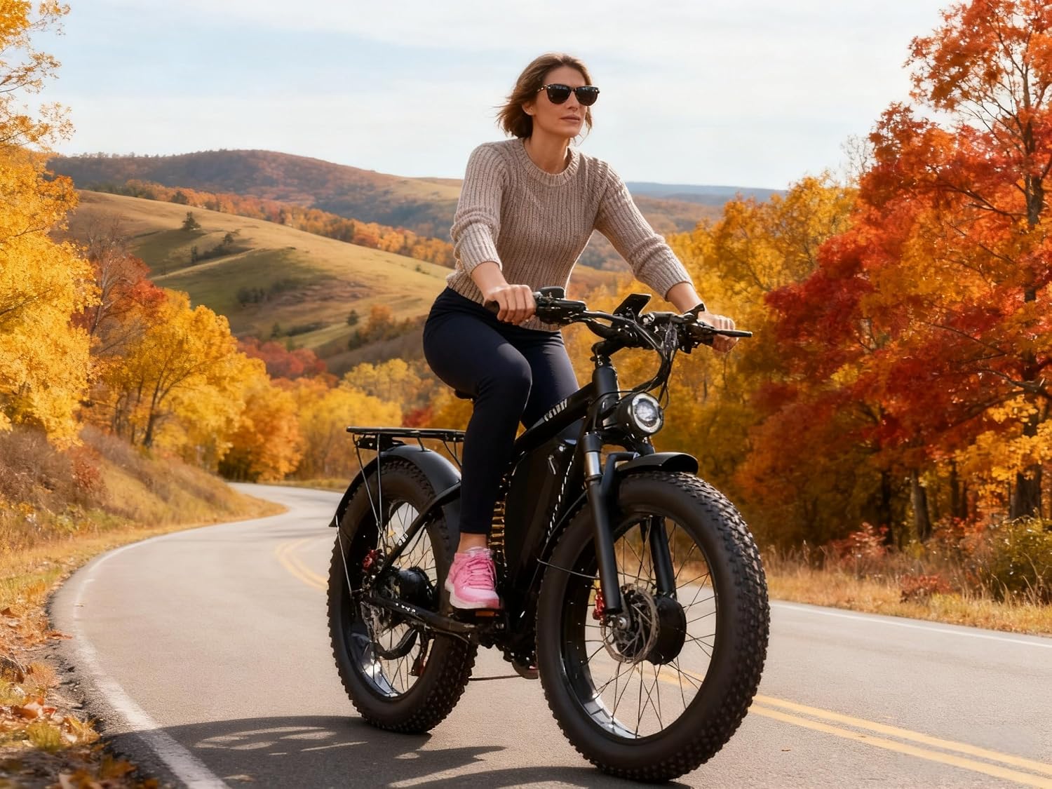 9000W Dual Motor Ebike,24' Fat Tire Electric Bike for Adults, 45MPH Fast 52V 34Ah Long Range, Dual Hydraulic Brakes Full Suspension, Snow/Mountain/Off-Road/Commute E-Bike