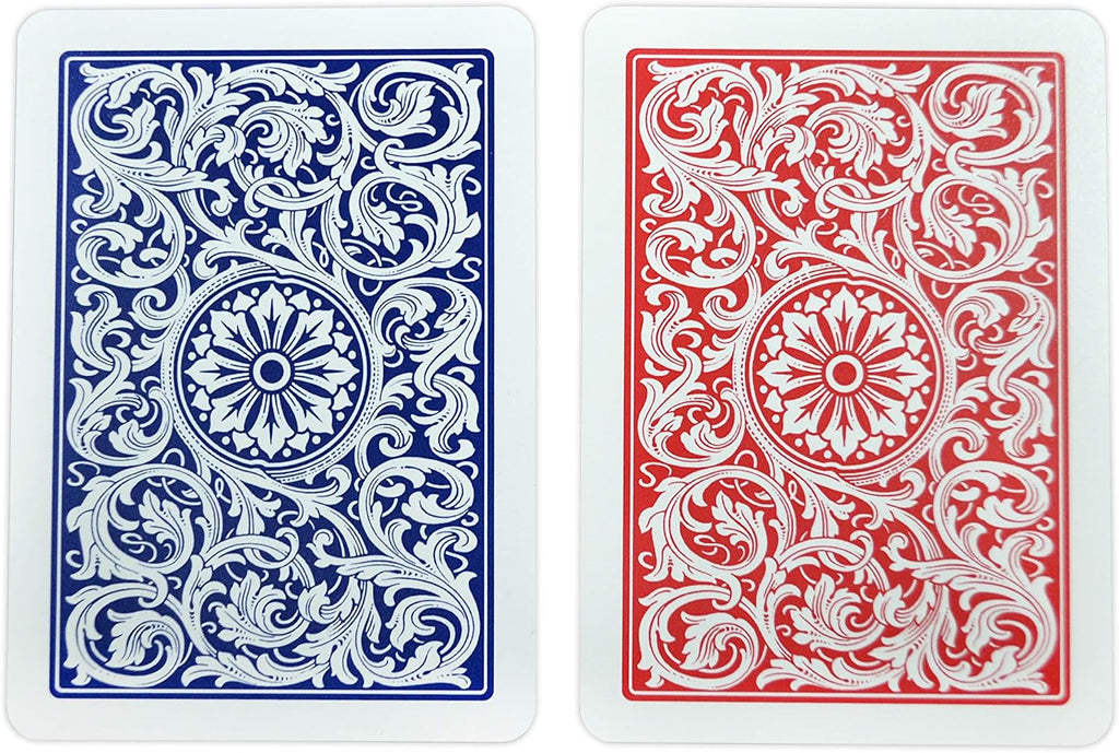 Copag 1546 Design 100% Plastic Playing Cards, Poker Size (Standard) Red/Blue (Jumbo Index, 6 Sets)