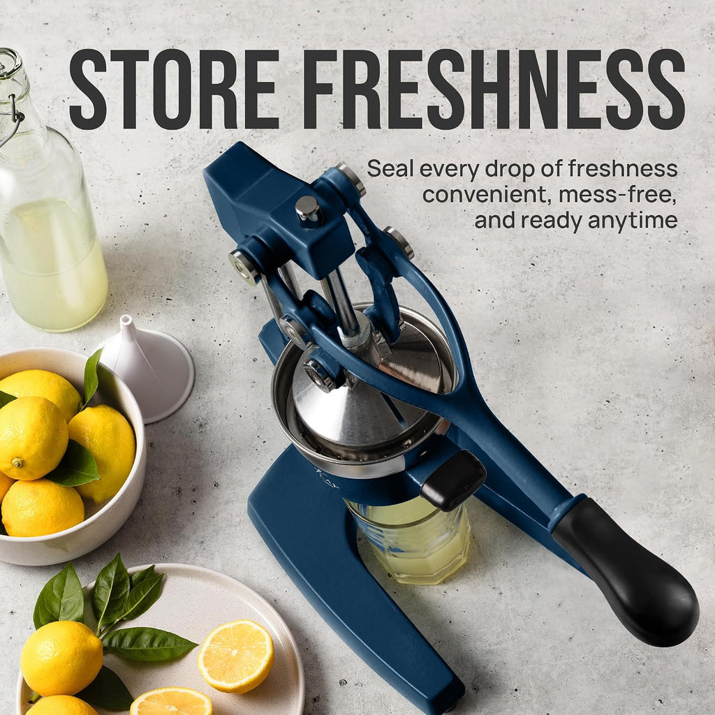 Zulay Kitchen Cast Iron Juicer - Heavy Duty Manual Juicer with Detachable Strainers for Easy Cleaning, Orange Juice Press for Citrus Fruits, Perfect for Bartenders, Juice Lovers & Health Enthusiasts