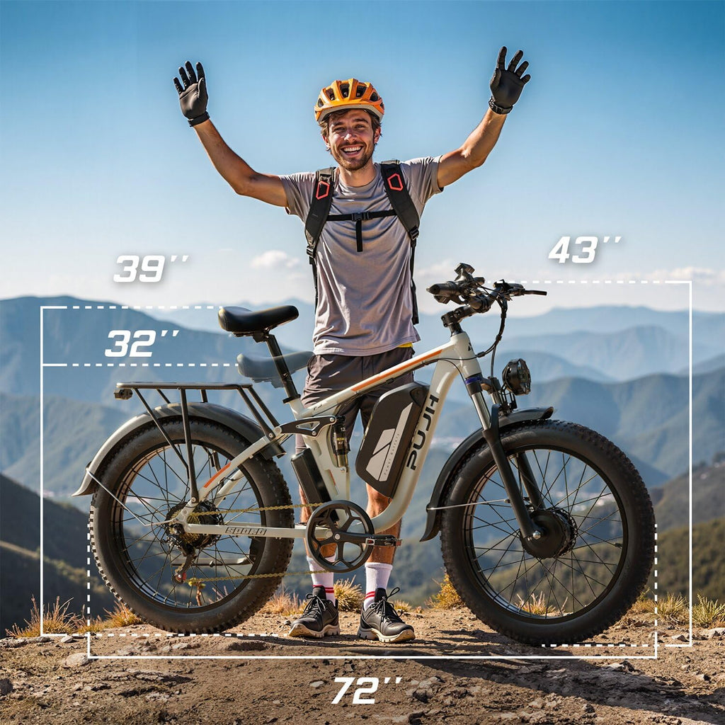 Peak 6000W Dual Motor Electric Bike,60V 1200Wh Removable Battery & 110Nm Torque,Fast Ebike for Adults,Max 45MPH & 100-Mile Range,24' Fat Tire Electric Bicycle for Snow Commuter Riding E-Bikes