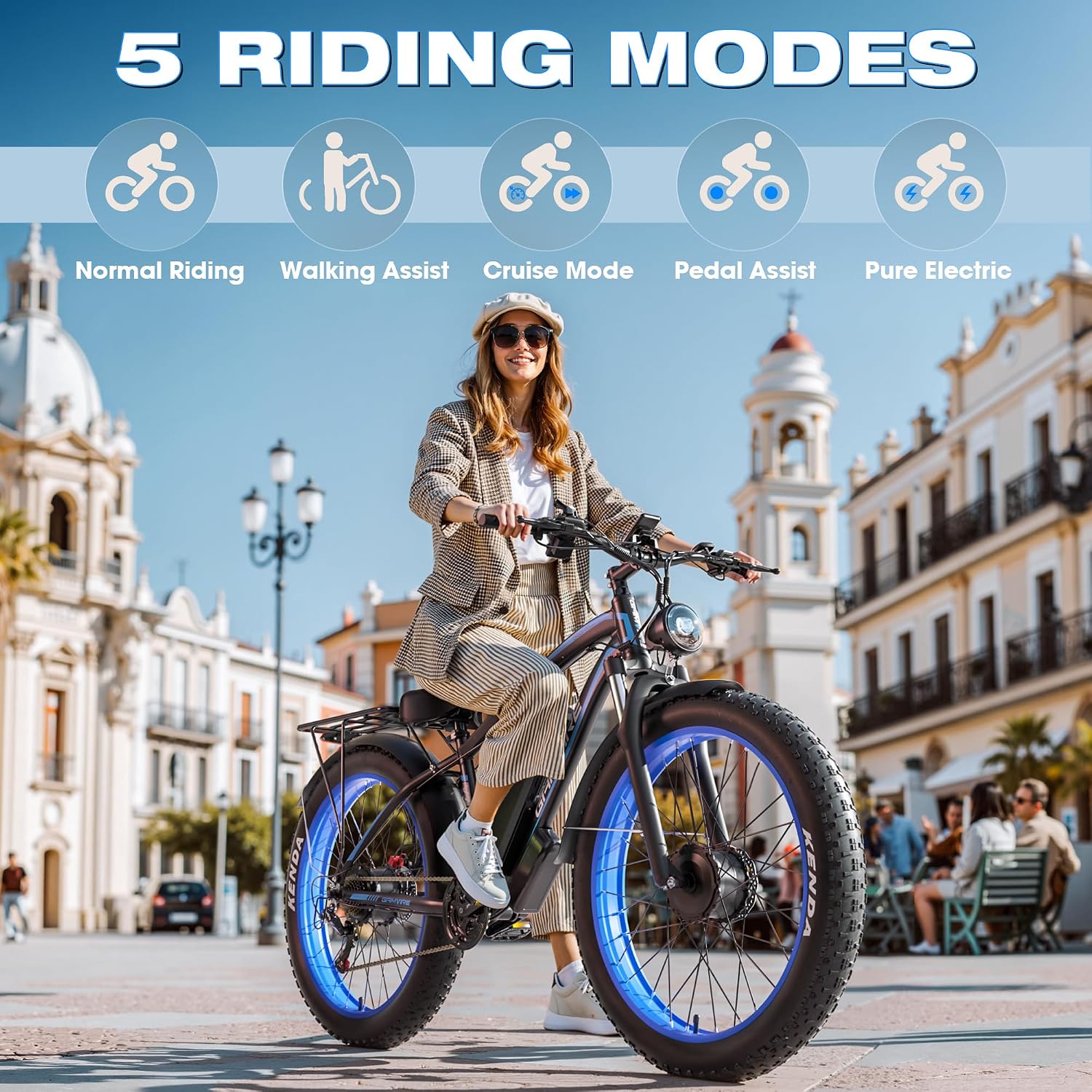 E Bike for Adults, Peak 6000W Dual Motor Electric Bike, 52V 32AH Battery 45 M P H Up to 100 Miles EBike, Front Suspension 7-Speed 24' Fat Tire Electric Commuter Bike, UL2849 Certified By SGS