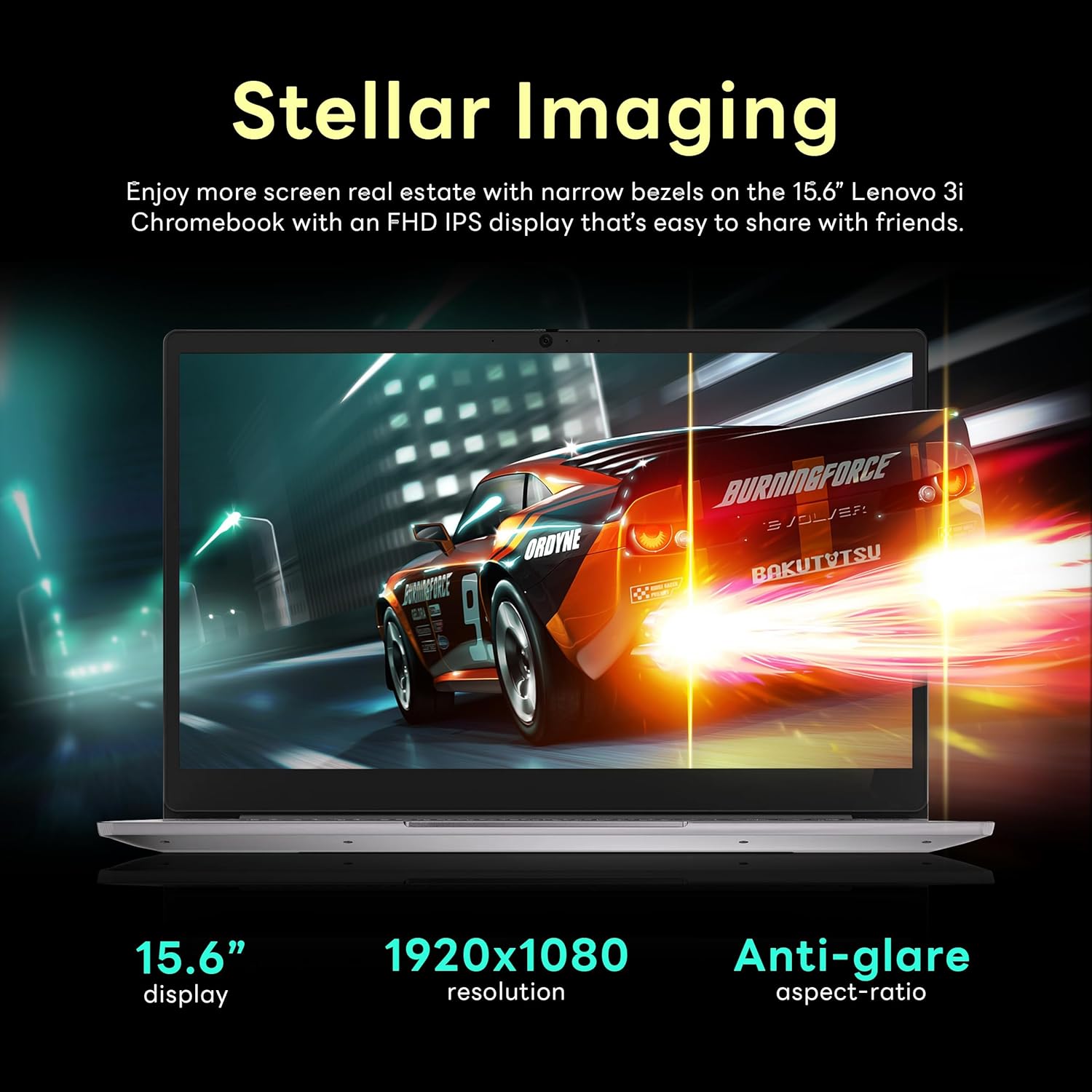 Lenovo Ideapad 3 15.6' FHD Chromebook, Intel Celeron N4500, 4GB RAM, 224GB Storage (64GB SSD+160GB Docking Station Set), ‎Intel UHD Graphics, Full Size Keyboard, Chrome OS, Artic Gray