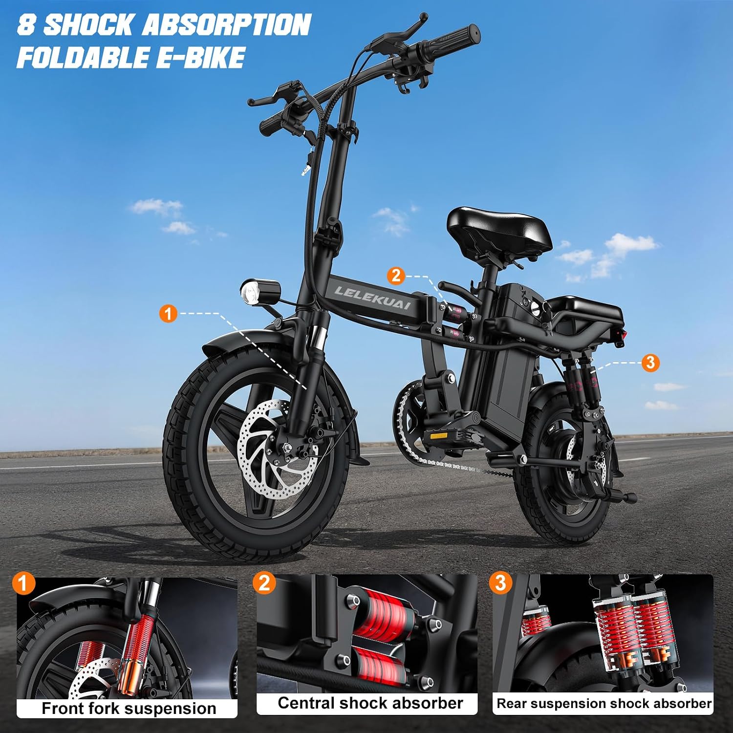LELEKUAI Electric Bike for Adults, 1200W Peak Motor Commuter Ebike, 20-28MPH Speed, 32 Miles Range, Removable Waterproof Battery, Dual Disc Brakes Electric Bicycle, UL 2849 Certified