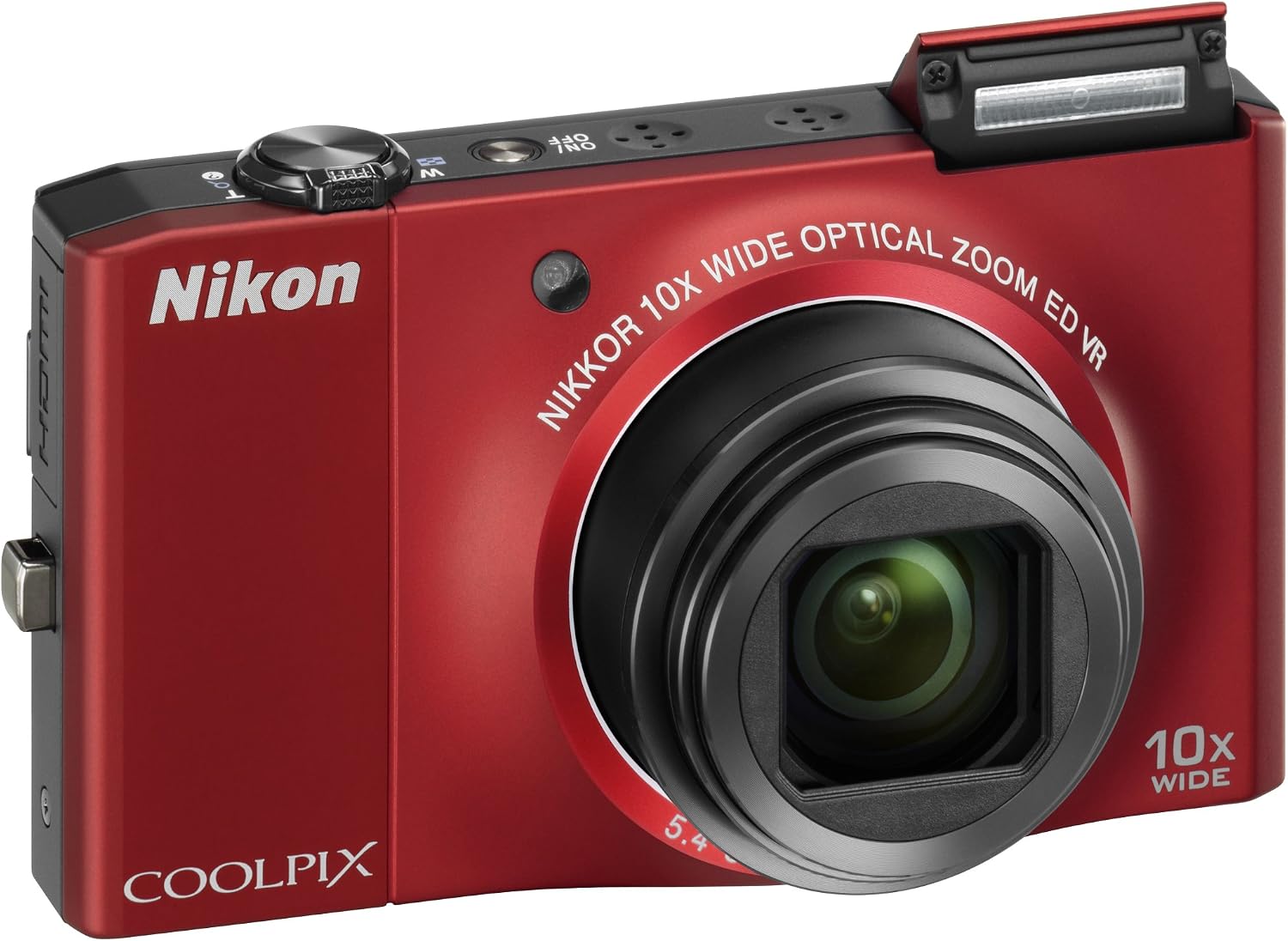 Nikon Coolpix S8000 14.2 MP Digital Camera with 10x Optical Vibration Reduction (VR) Zoom and 3.0-Inch LCD (Red)