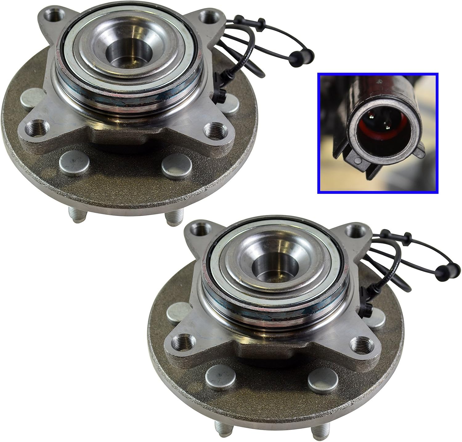 TRQ Front Left and Right Wheel Bearing and Hub Assembly Set 2 Piece Compatible with 2002-2006 Ford Expedition Rear Wheel Drive 2002-2006 Lincoln Navigator Rear Wheel Drive