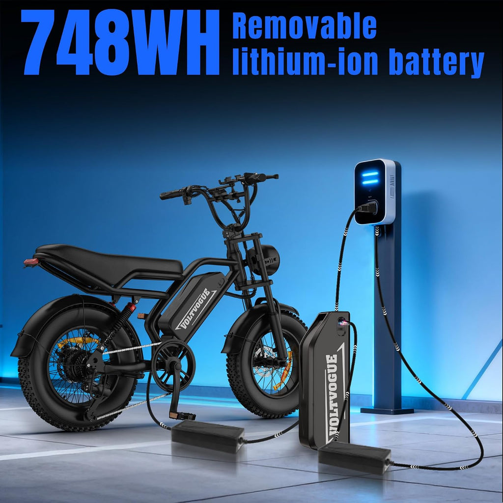 Electric ebike | Full Suspension | Peak 1500w Motor | 25/31MPH Top Speed | Range 40-70 Miles | 48V 960/748Wh Removable Battery | LED Headlights | 20/16-Inch All-Terrain Fat Tires |