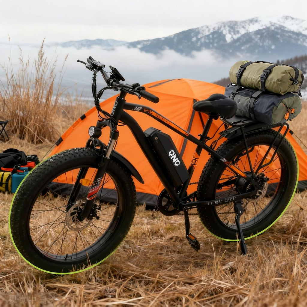 Fat Tire Electric Mountain Bike 1500W Peak, 48V 15Ah Removable Battery,20MPH Speed & 60 Miles Range Electric Bicycles, 26' All Terrain Off Road E-Bike for Adults w/ Lockable Suspension & 7 Speed Gears