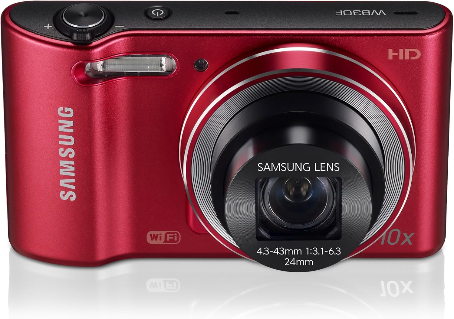 Samsung WB30F 16.2MP Smart WiFi Digital Camera with 10x Optical Zoom and 3.0' LCD Screen (Red) (OLD MODEL)
