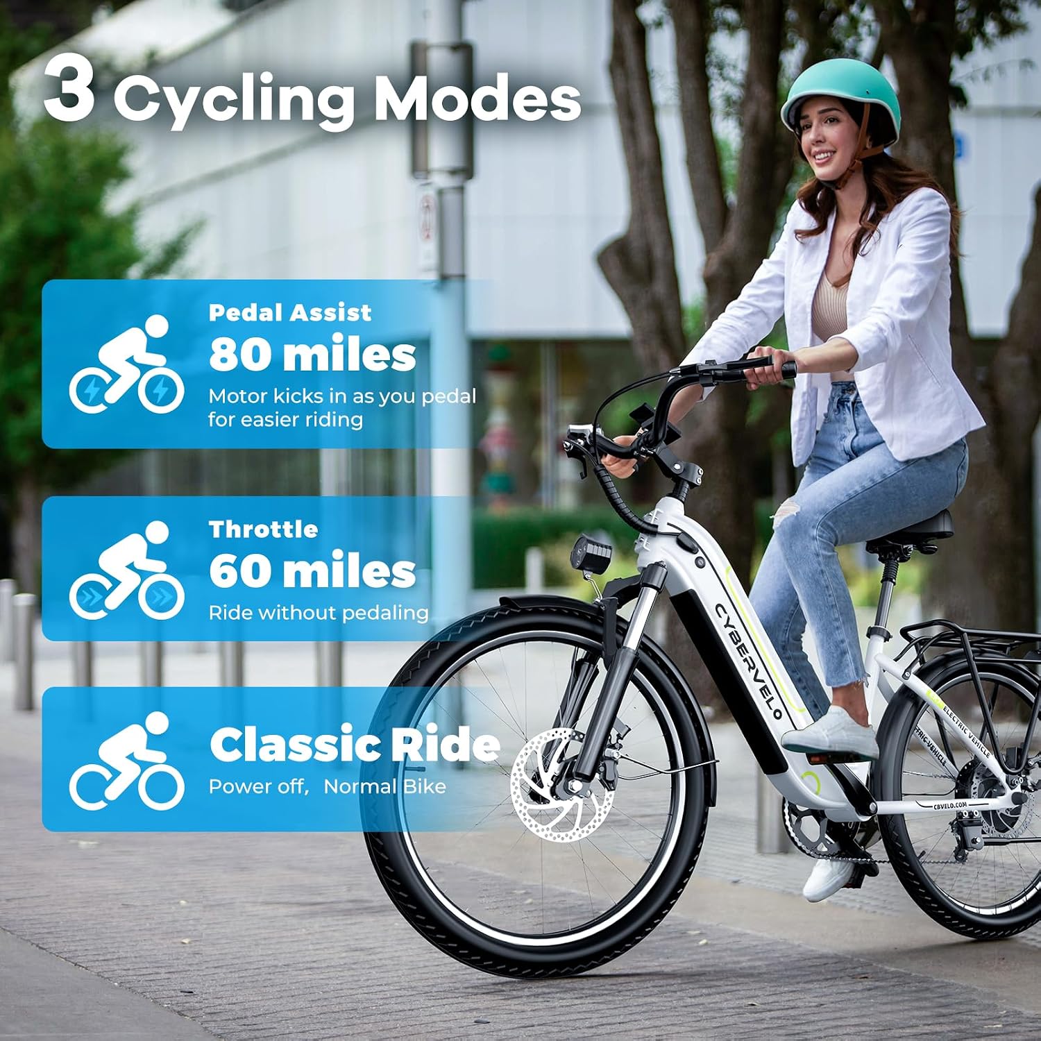Aelith 26' Electric Bike for Adults – Powerful 1000W Motor, 48V Removable Battery, 7-Speed, Front Suspension & LCD Display – Commuter and Mountain EBike for Women