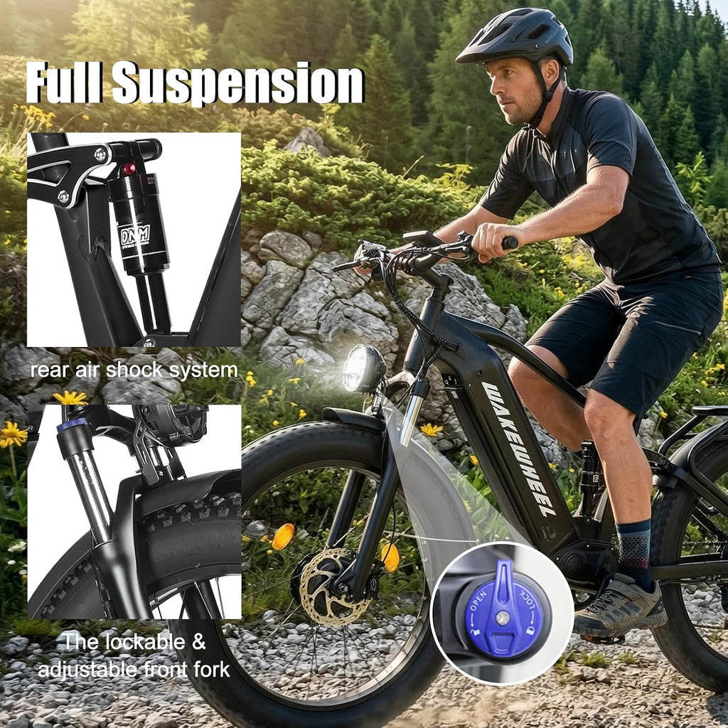 Peak 8000w Electric Bike for Adults, 60V Battery Ebike, Fat Tire & Long Range Electric Bicycles, 210Nm Mountain Bike Full Suspension, Hydraulic Brake Electric Bicycle
