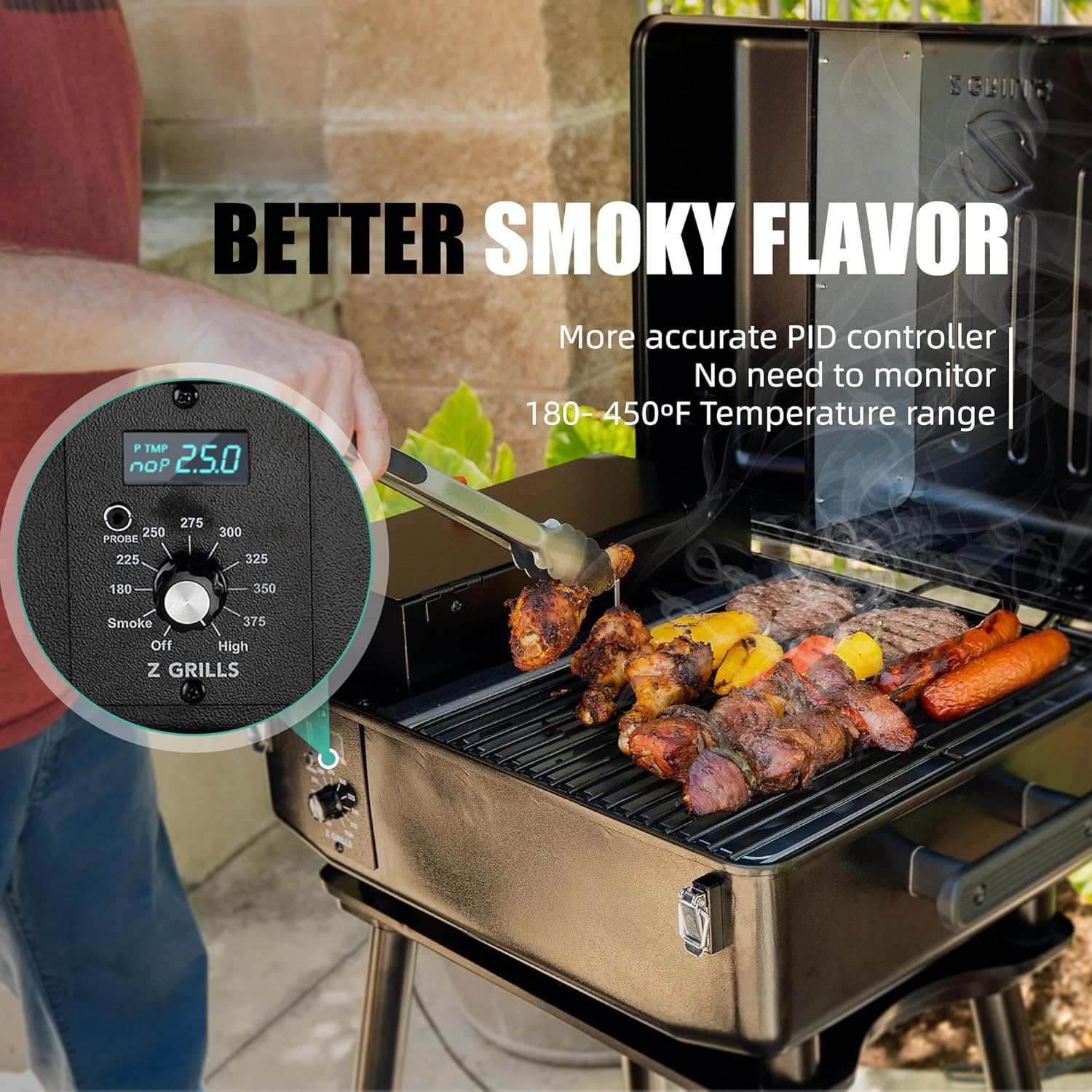 Z GRILLS 2026 200A Pellet Grill & Smoker - 202 sq.in Compact Wood Pellet BBQ with PID 3.0 Precision Control, Auto Feed System, Portable Small-Space Grill for Camping & Backyard Cooking