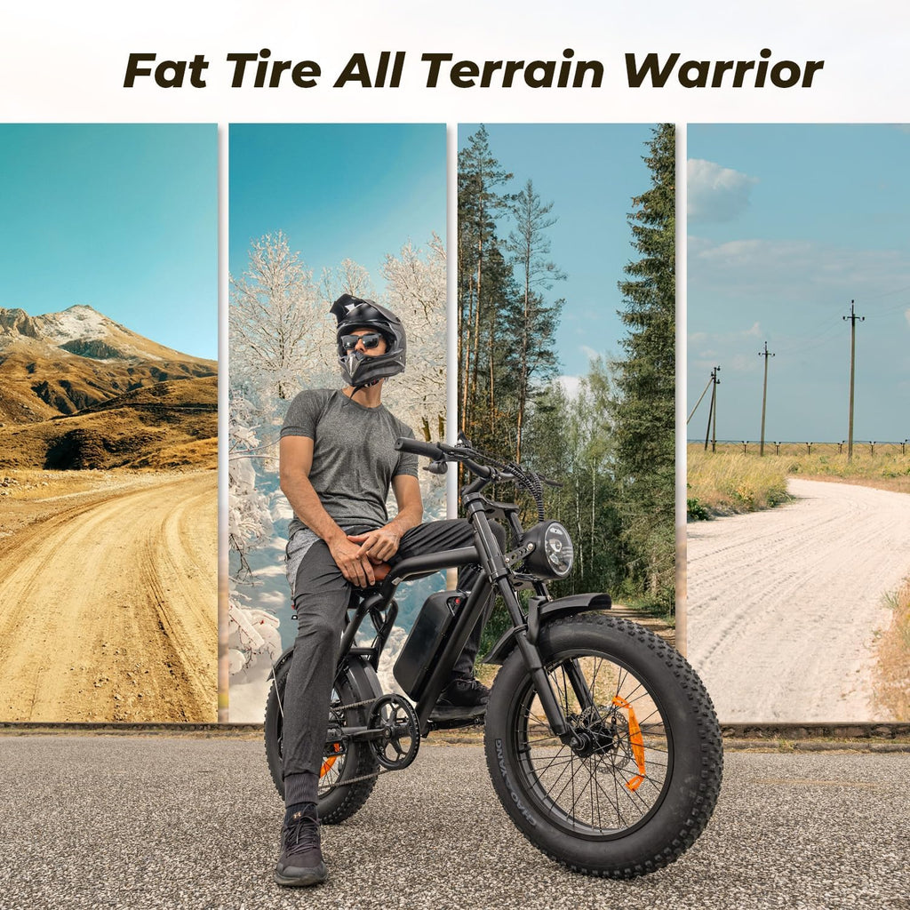 Ebikes for Adults | 1500W | 33MPH | 40/75 Miles | 48V 15.6AH Removable Battery | 7-Speed | 3 Modes | Full Suspension | Dual Disc Brake | 20'' All-Terrain Fat Tires | UL 2849 Certified Electric Bike