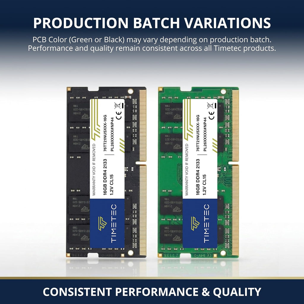 Timetec Premium 32GB KIT (2x16GB) DDR4 2133MHz (PC4-2133P) PC4-17000 SODIMM Laptop RAM – 260-Pin 1.2V CL15 Non-ECC Unbuffered Memory Module for Laptop, Notebook, Mini PC, All-in-One