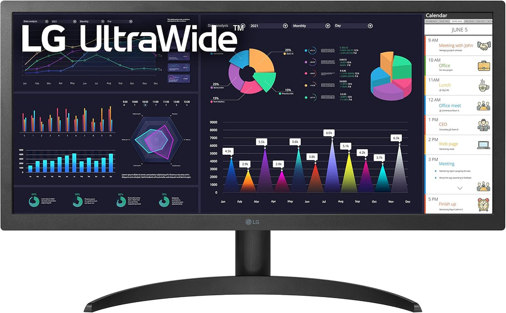 LG UltraWide FHD 26-Inch Computer Monitor 26WQ500-B, IPS with HDR 10 Compatibility and AMD FreeSync, Black